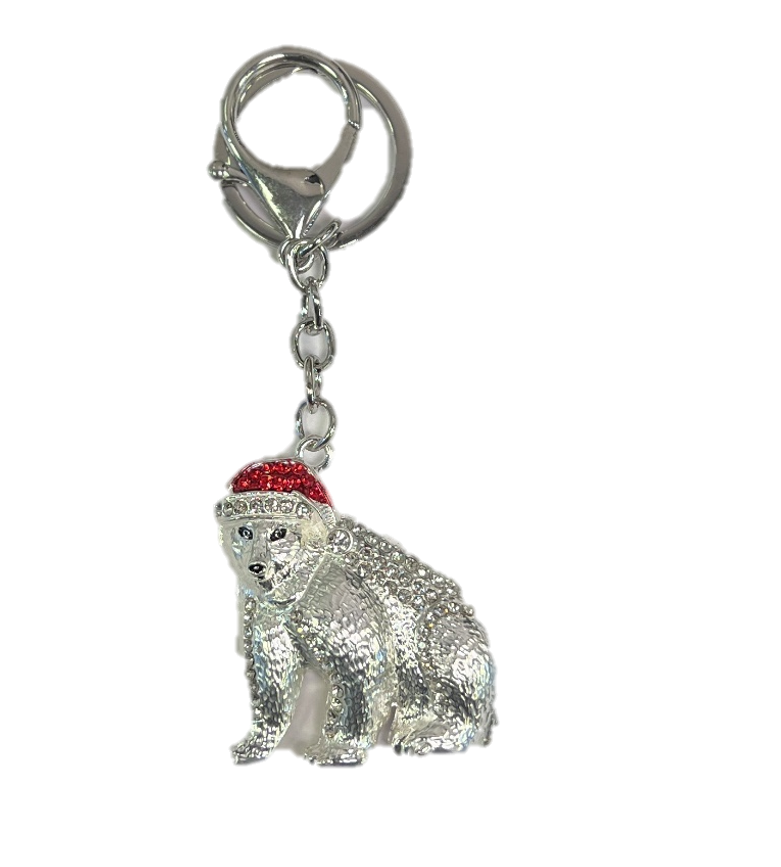 Christmas Polar Bear Keyring