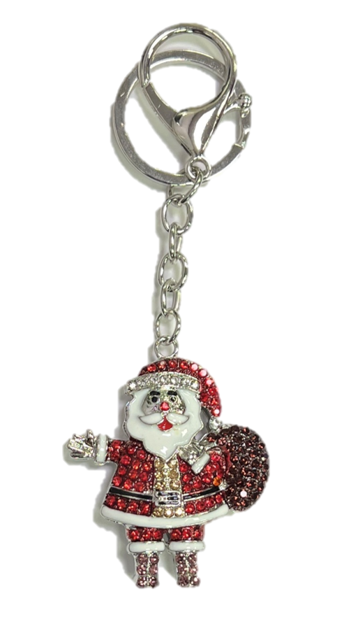 Silver Santa Keyring