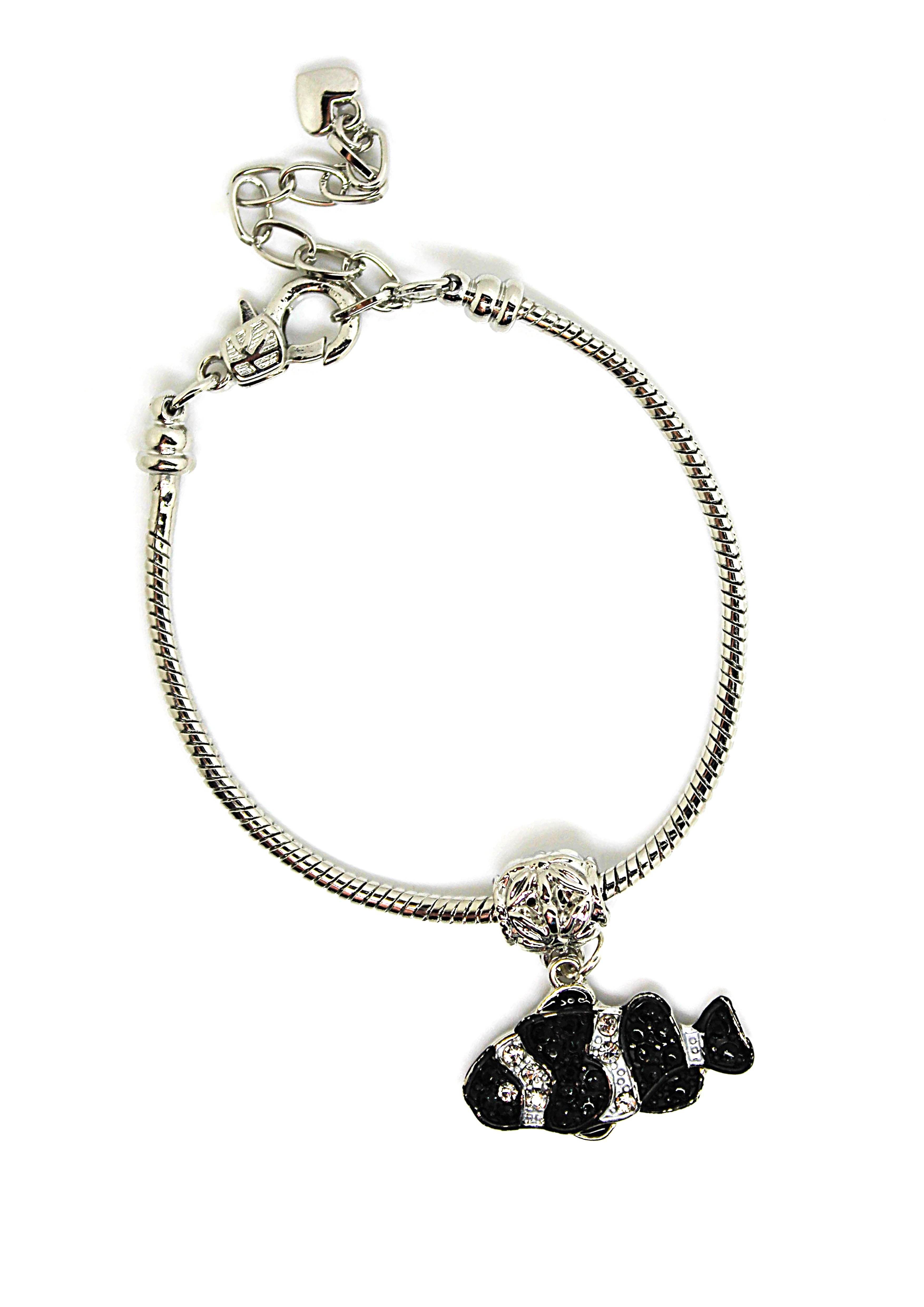 Clown Fish Black - Charm Bracelet - Jungle Jewels