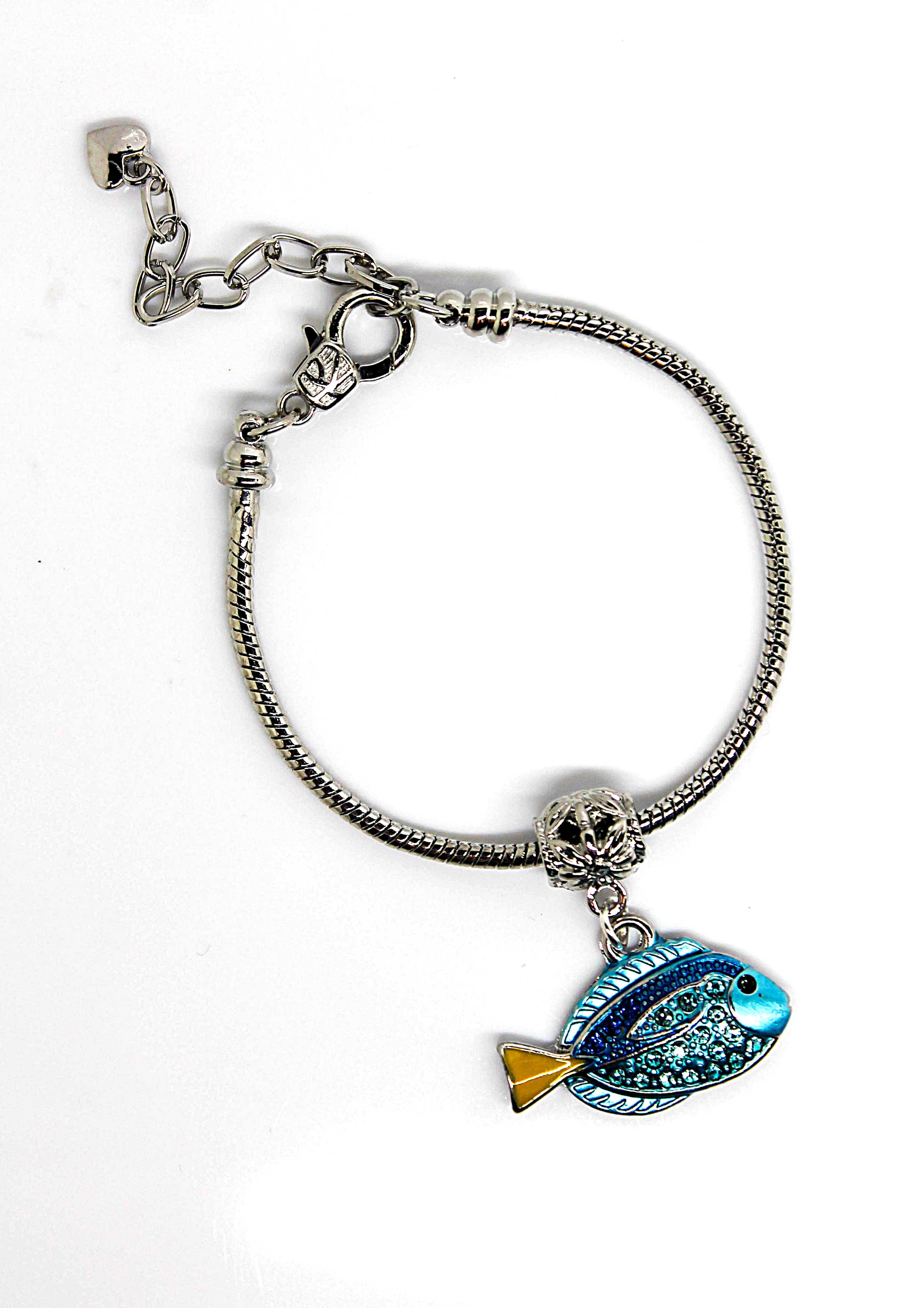 Blue Tang Fish - Charm Bracelet - Jungle Jewels