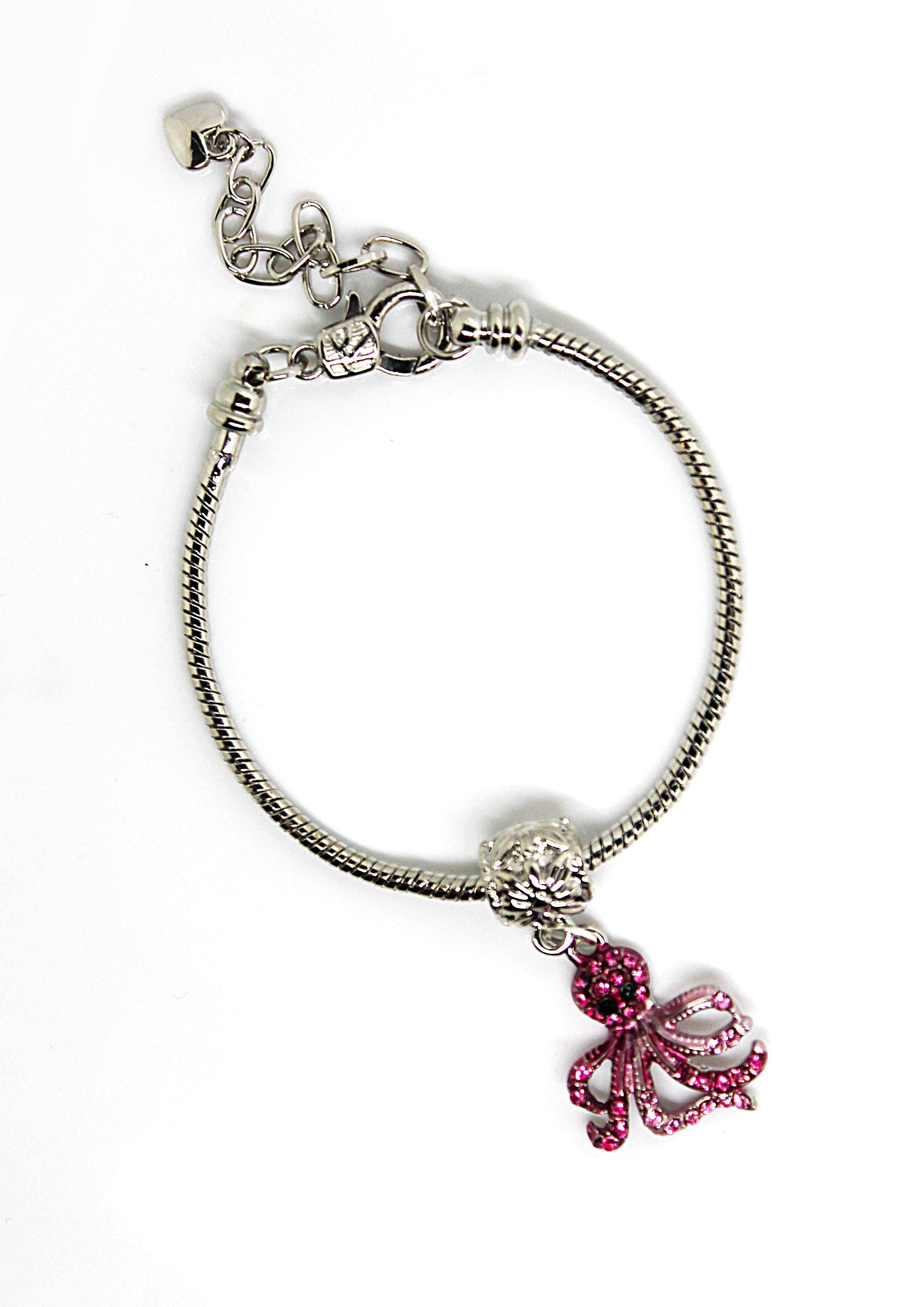 Octopus Pink - Charm Bracelet - Jungle Jewels