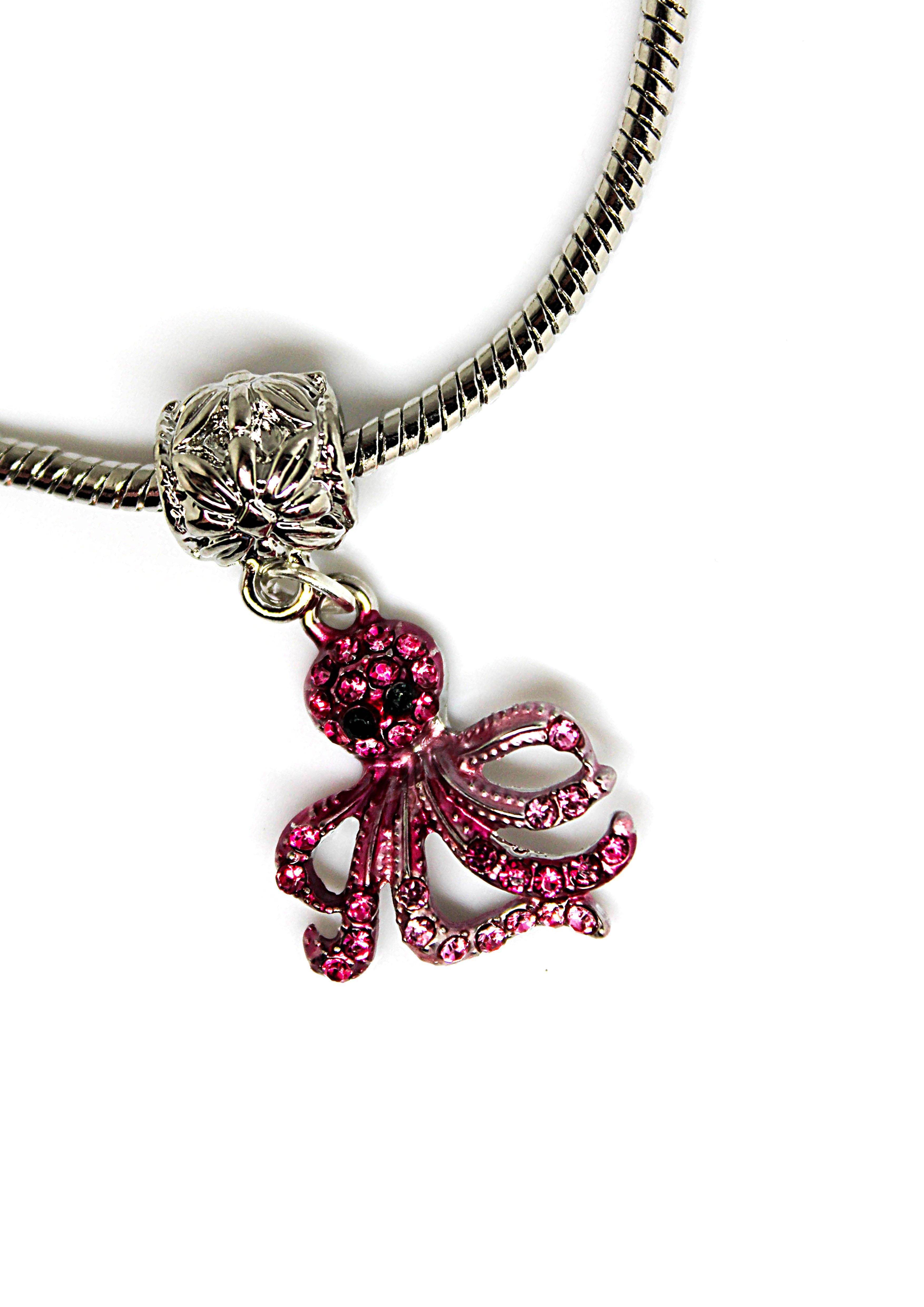 Octopus Pink - Charm Bracelet - Jungle Jewels