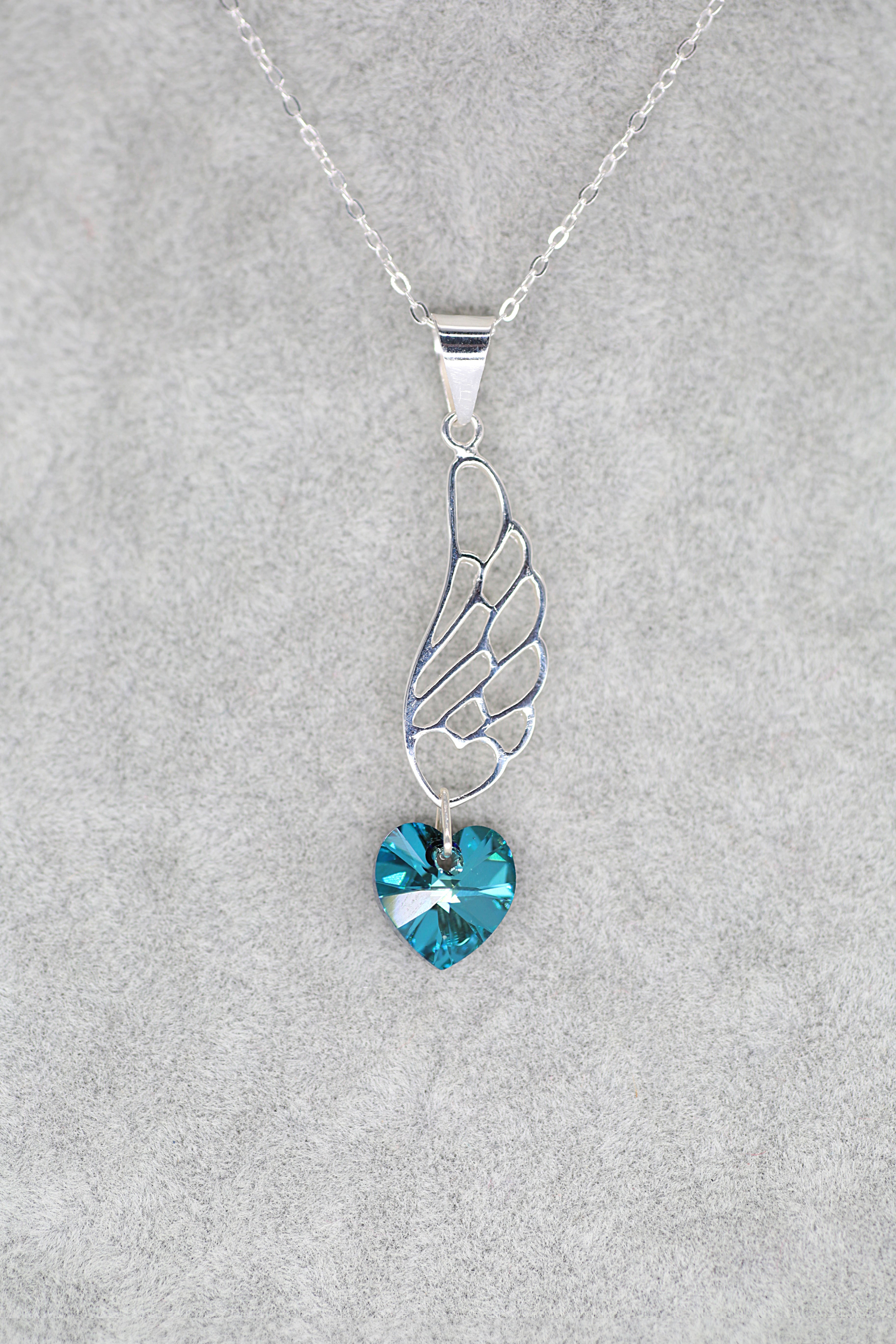 September Heart Winged Pendant