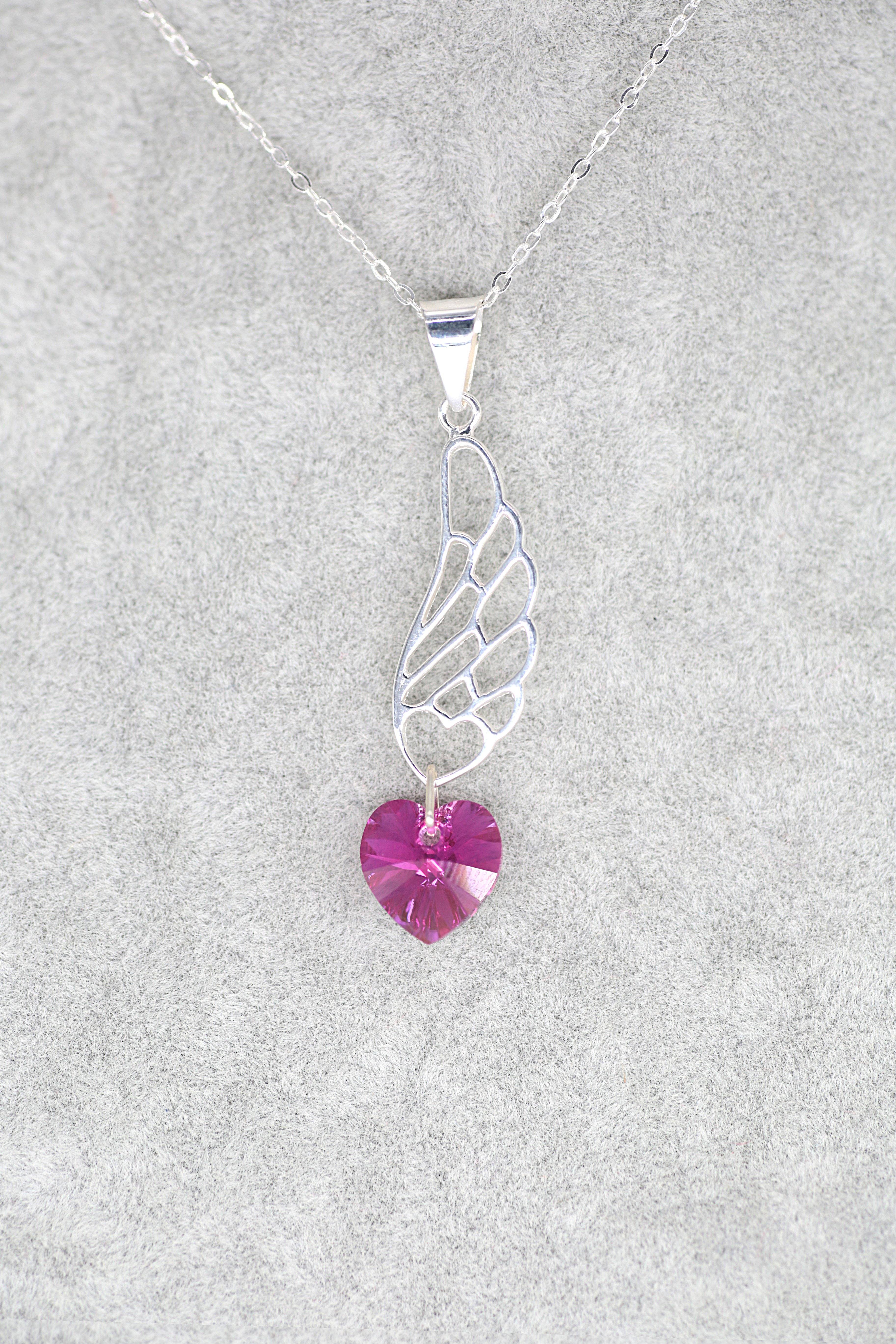 July Heart Winged Pendant - Jungle Jewels