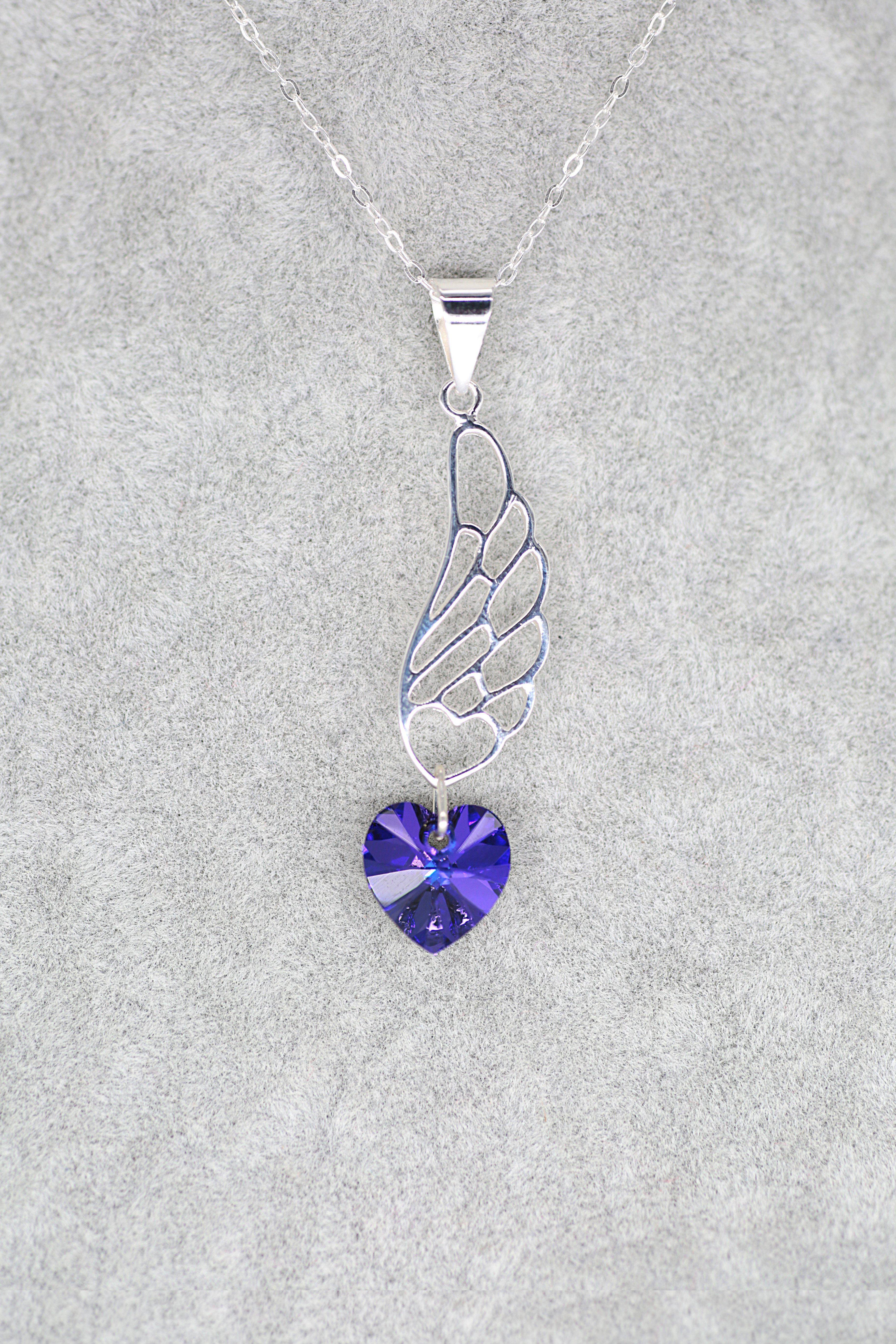 February Heart Winged Pendant - Jungle Jewels