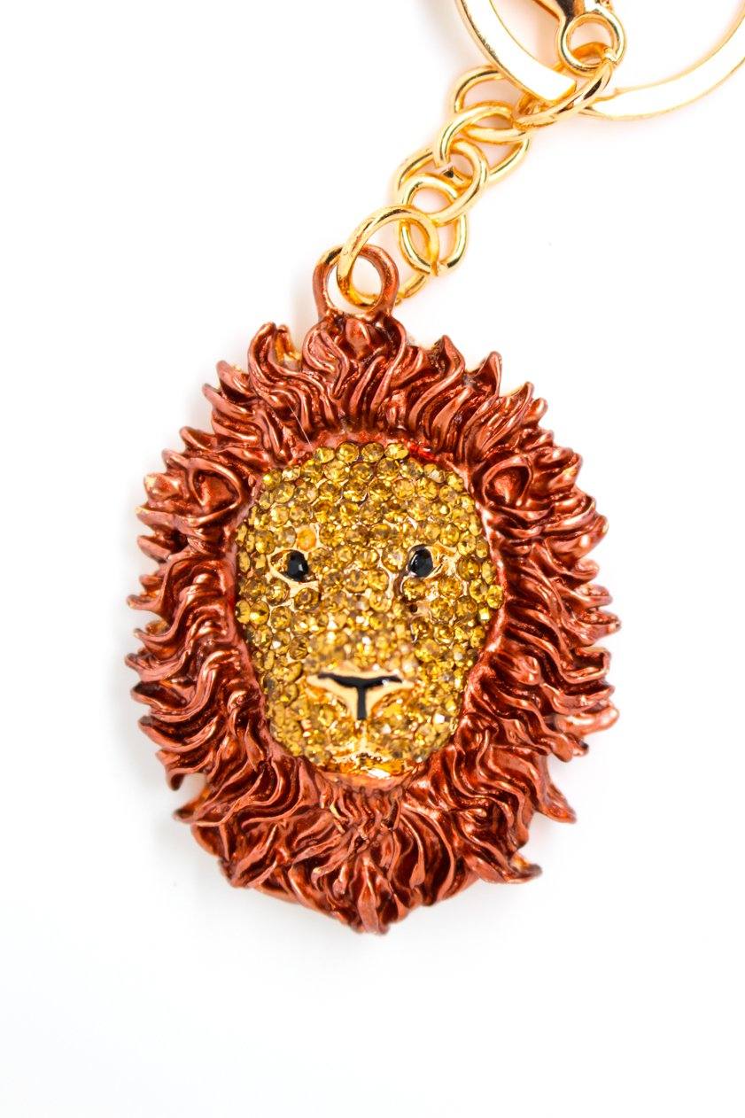 Lion Head Keyring Brown - Jungle Jewels