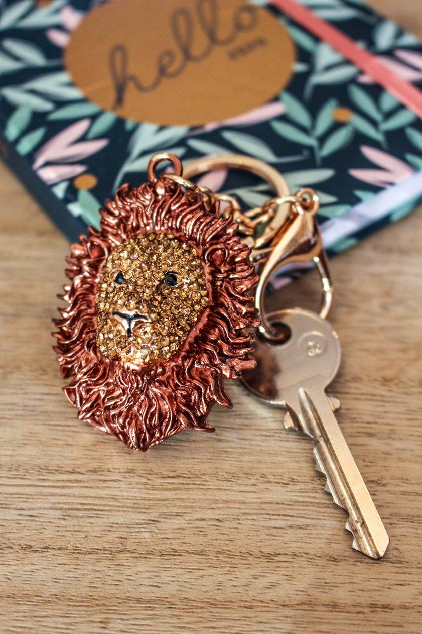 Lion Head Keyring Brown - Jungle Jewels