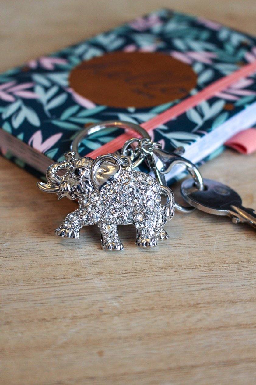 Elephant Keyring Clear - Jungle Jewels