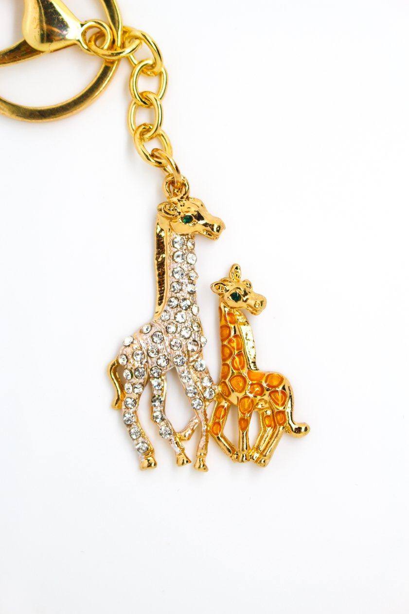 Giraffe Mom & Baby Keyring - Jungle Jewels