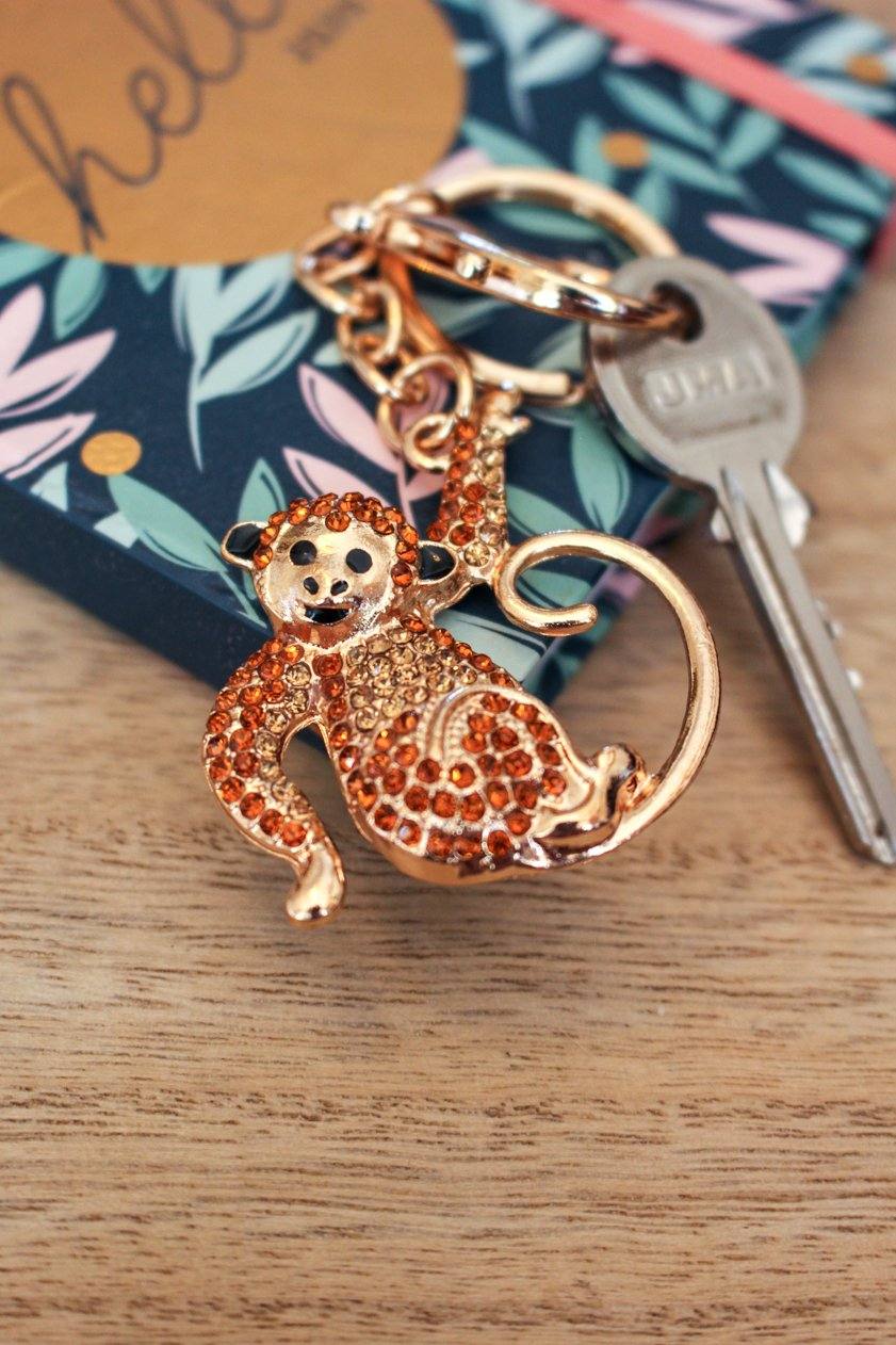 Monkey Keyring Gold - Jungle Jewels