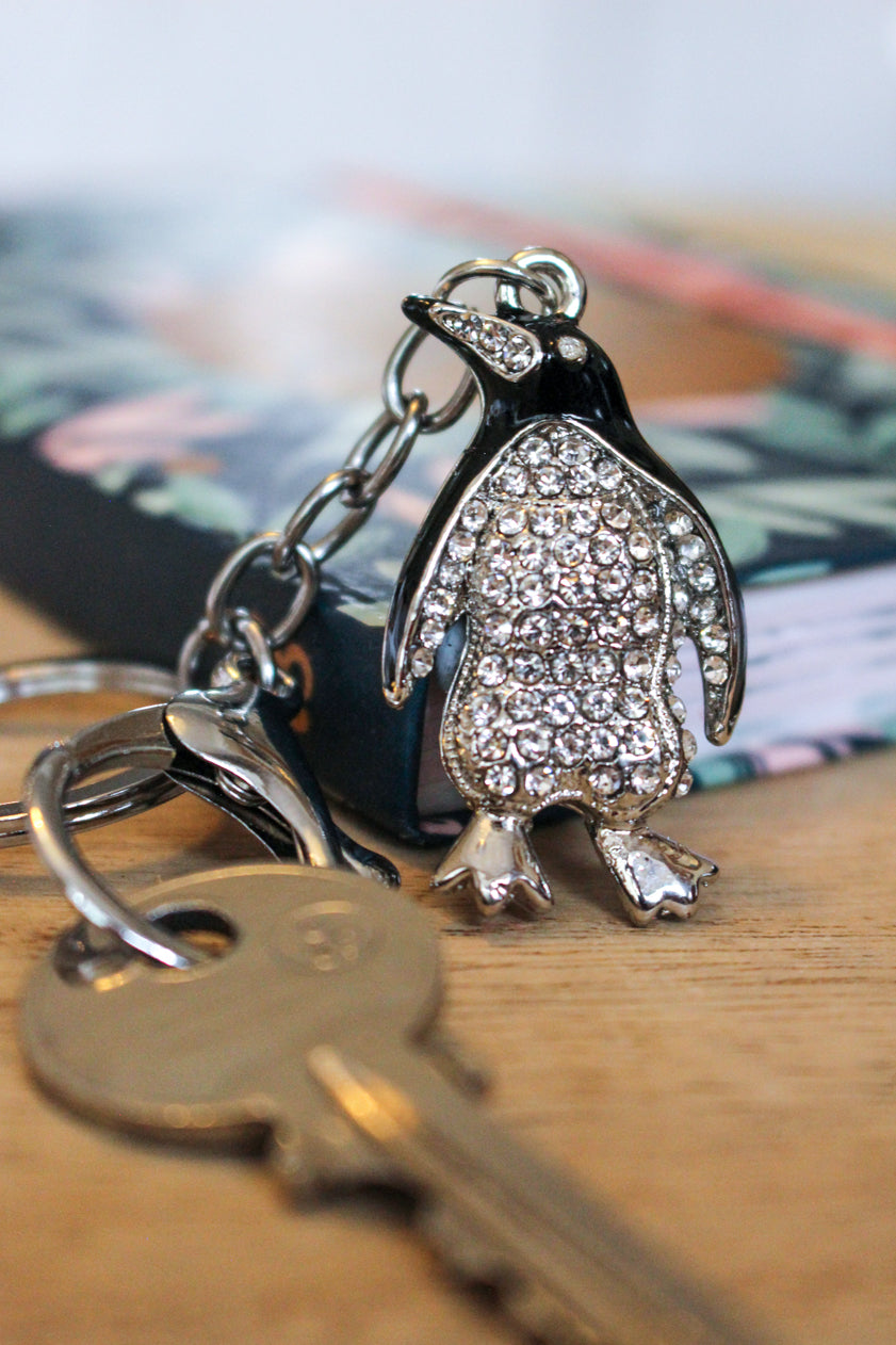 Penguin Keyring Clear