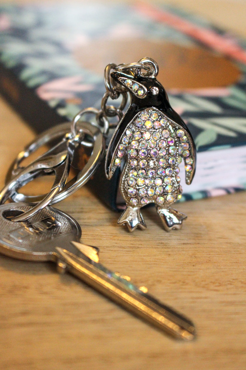 Penguin Keyring Crystal