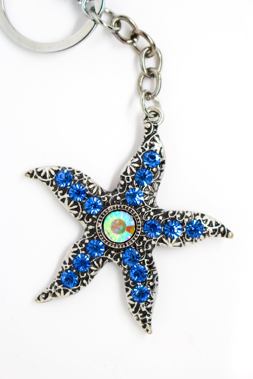 Starfish Keyring Blue