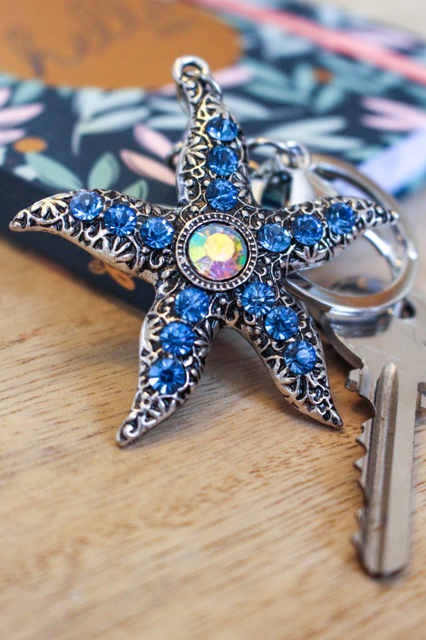 Starfish Keyring Blue