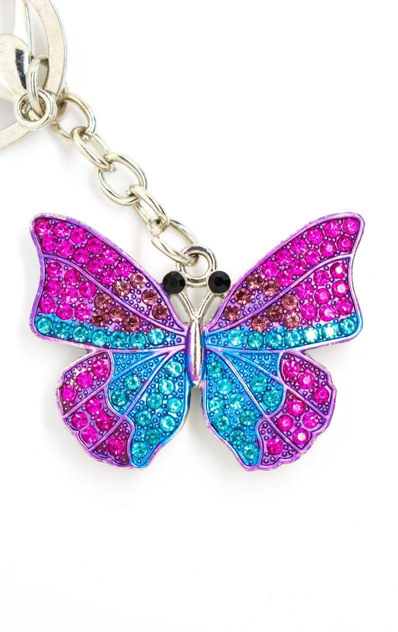 Butterfly Keyring Pink - Jungle Jewels