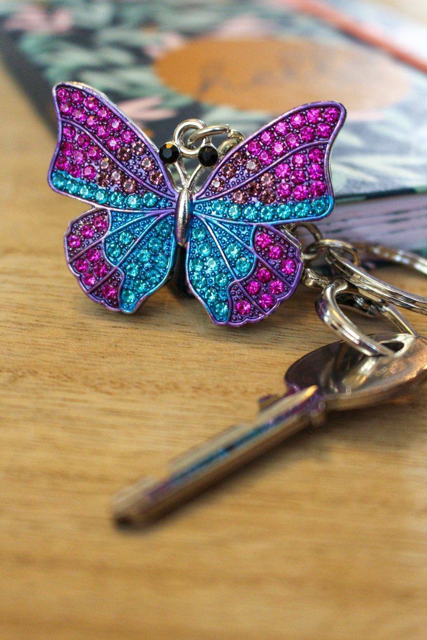 Butterfly Keyring Pink - Jungle Jewels