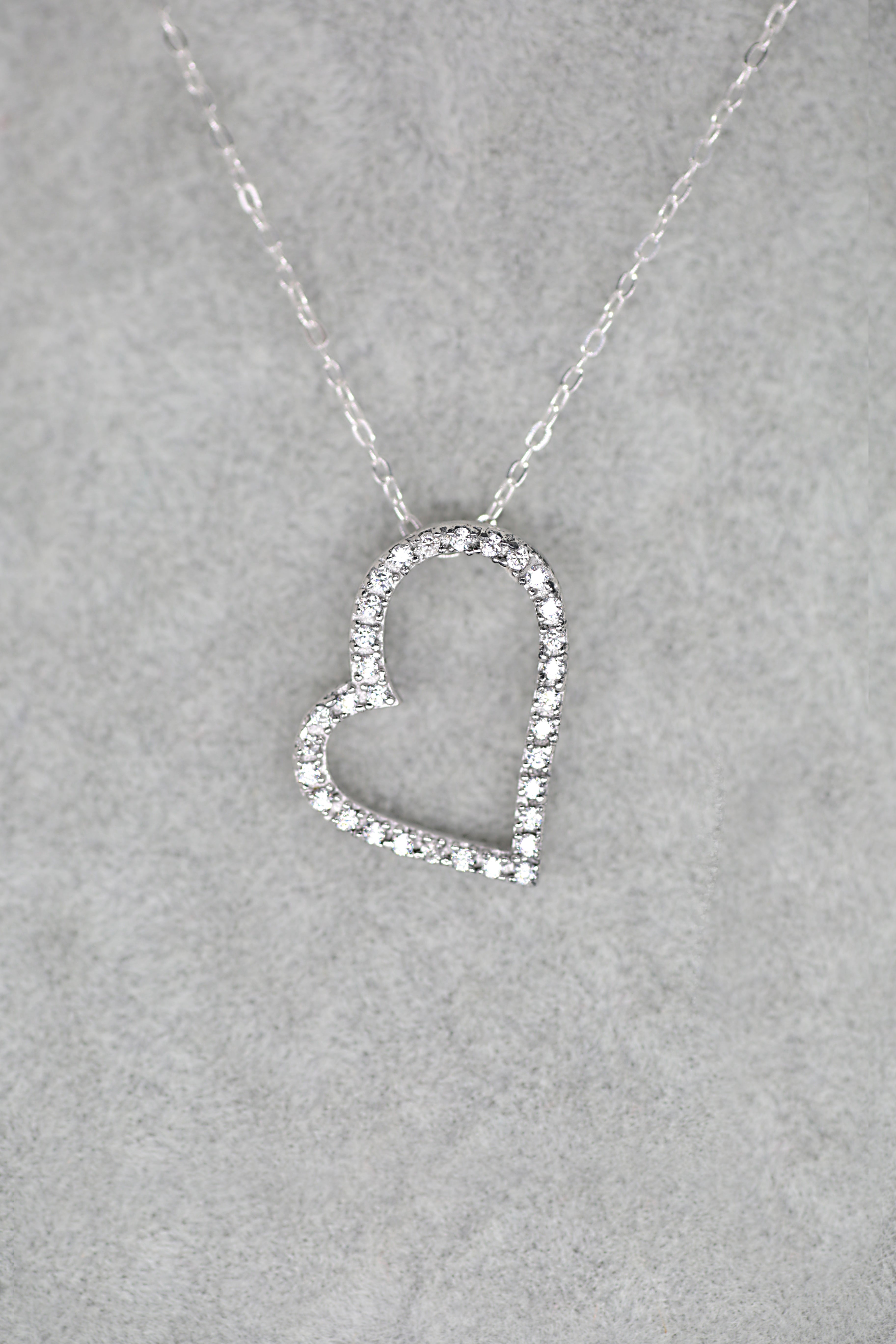 Heart Crystal Pendant Sterling Silver