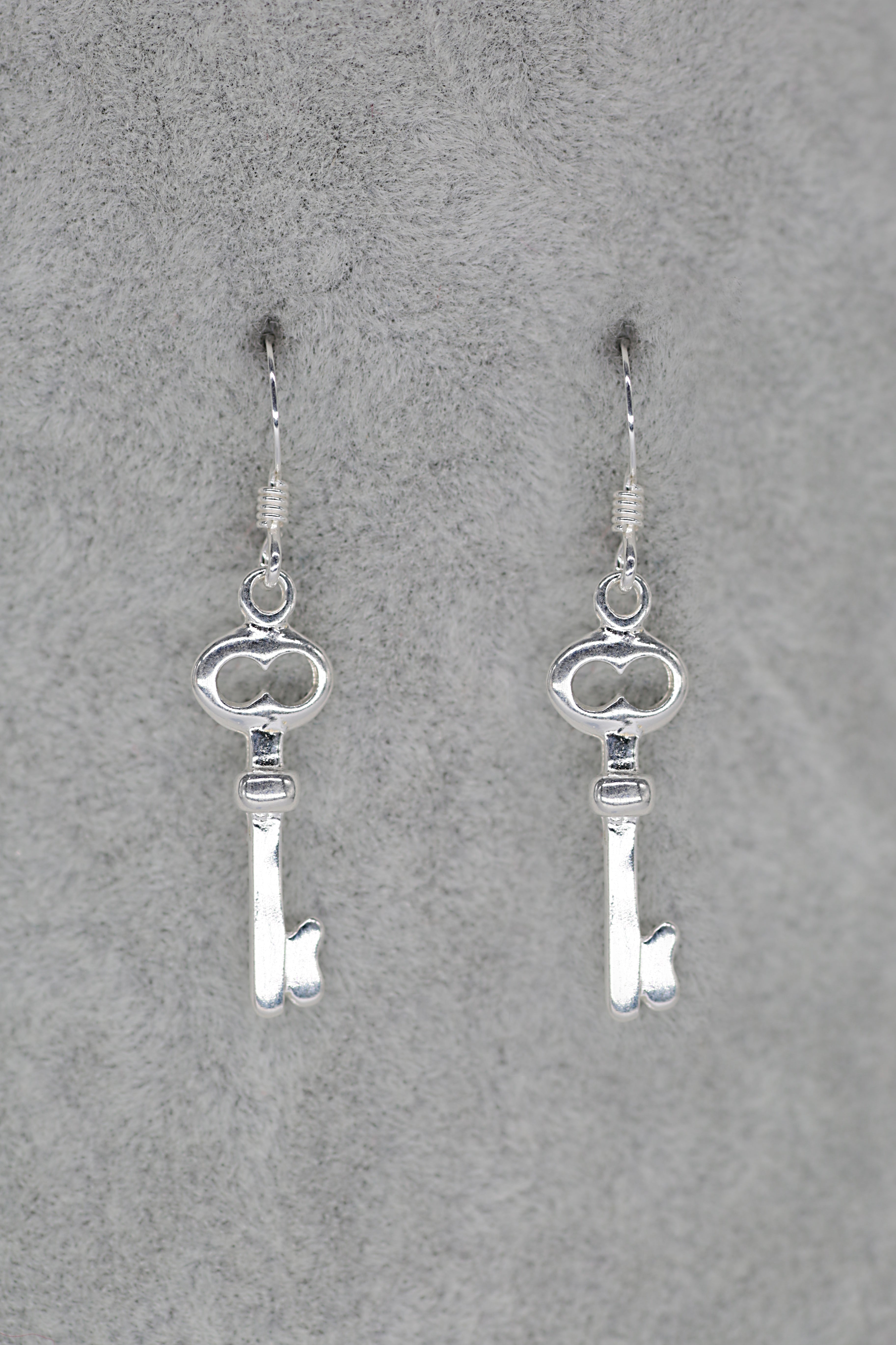 Key Earrings Sterling Silver