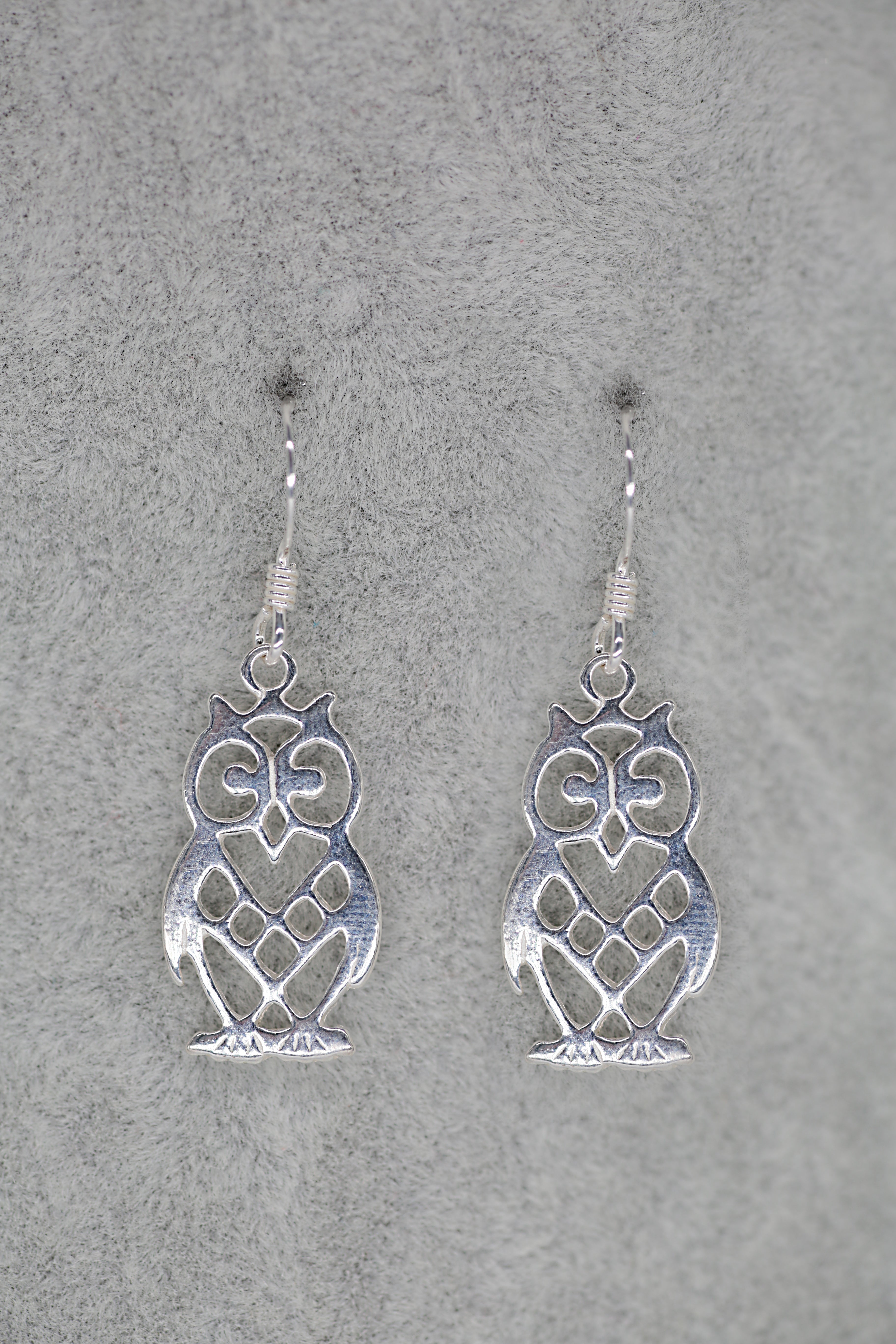 Owl Earrings Sterling Silver