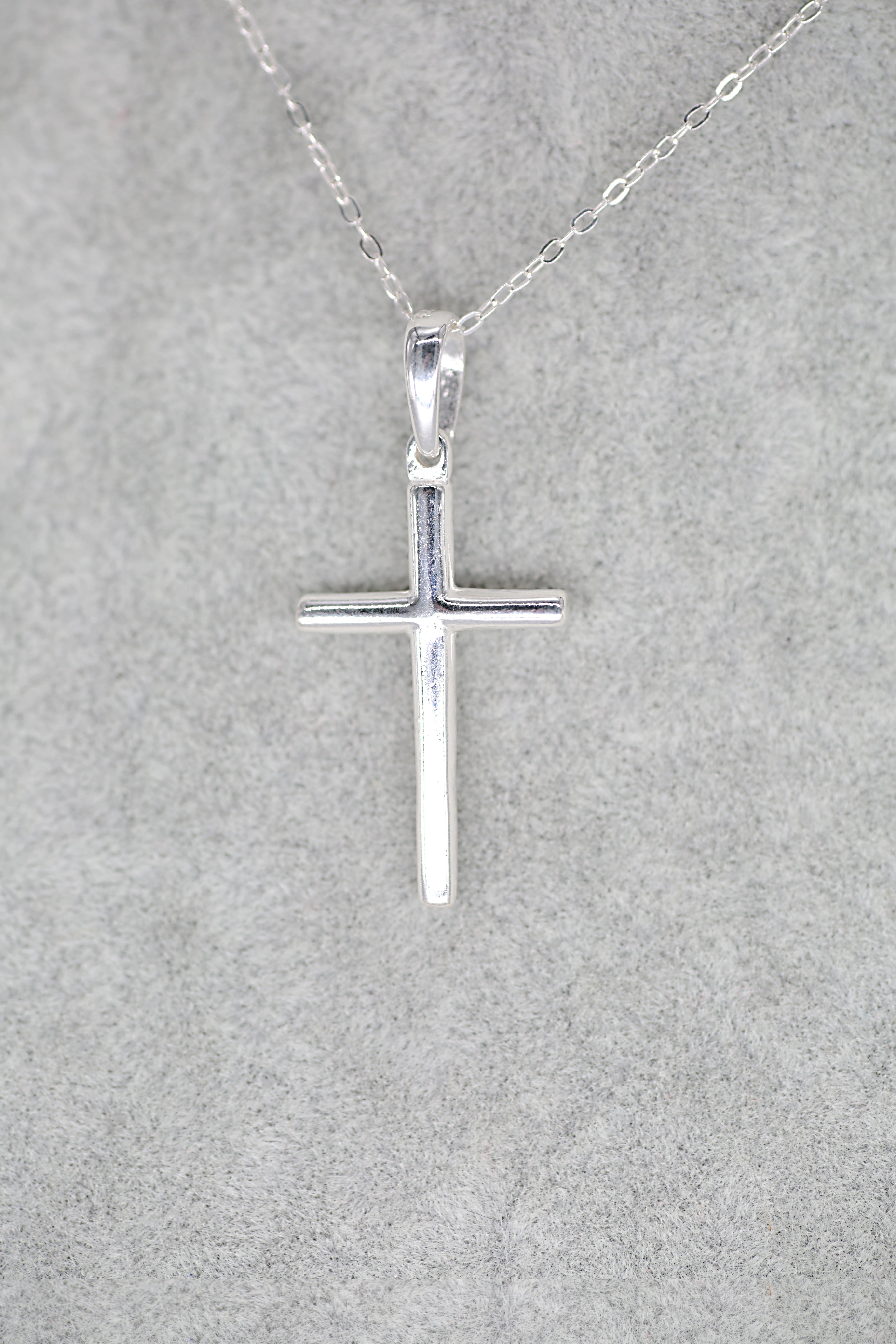 Cross Simple Pendant Sterling Silver