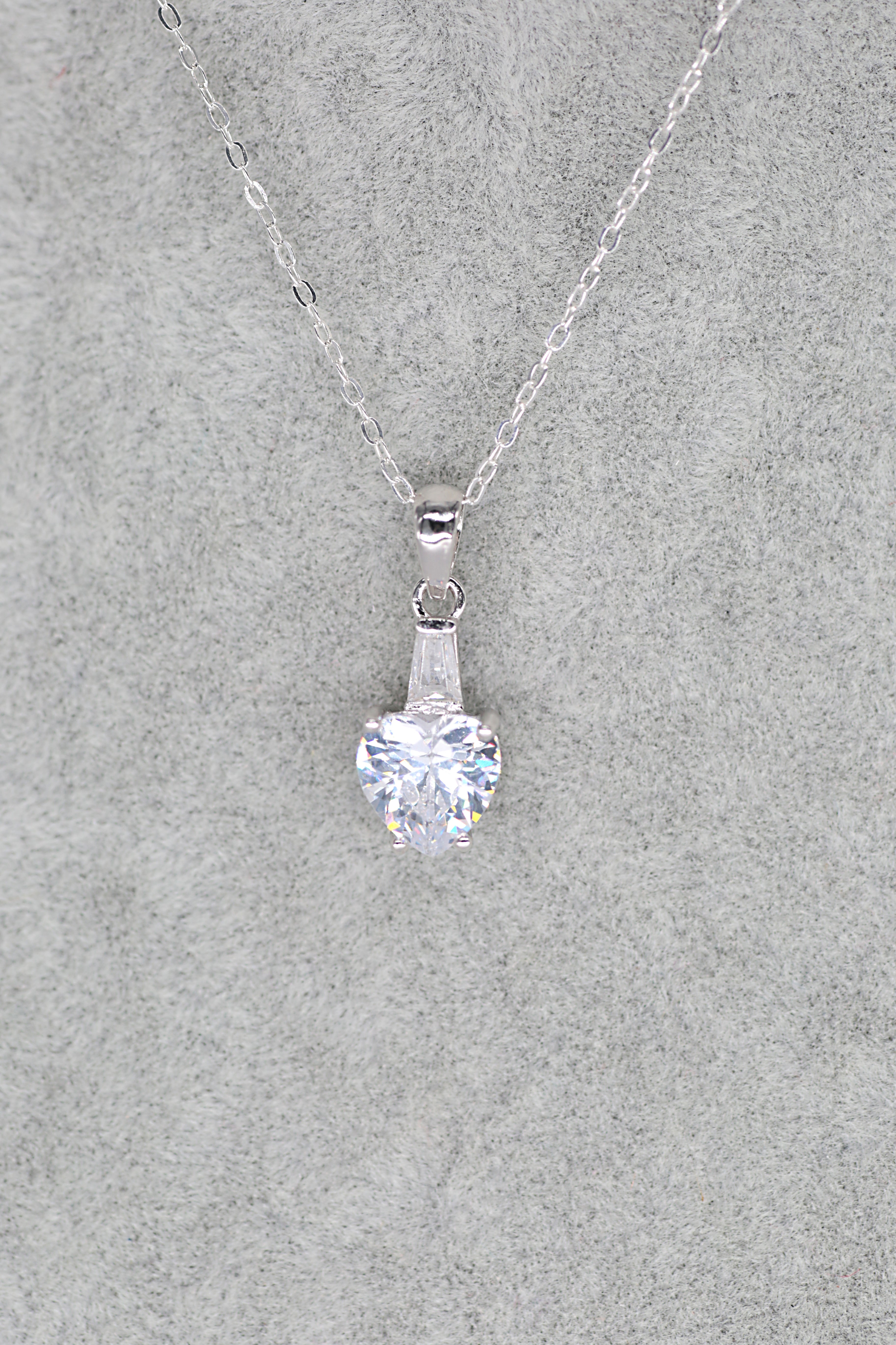 Heart Drop Pendant Sterling Silver