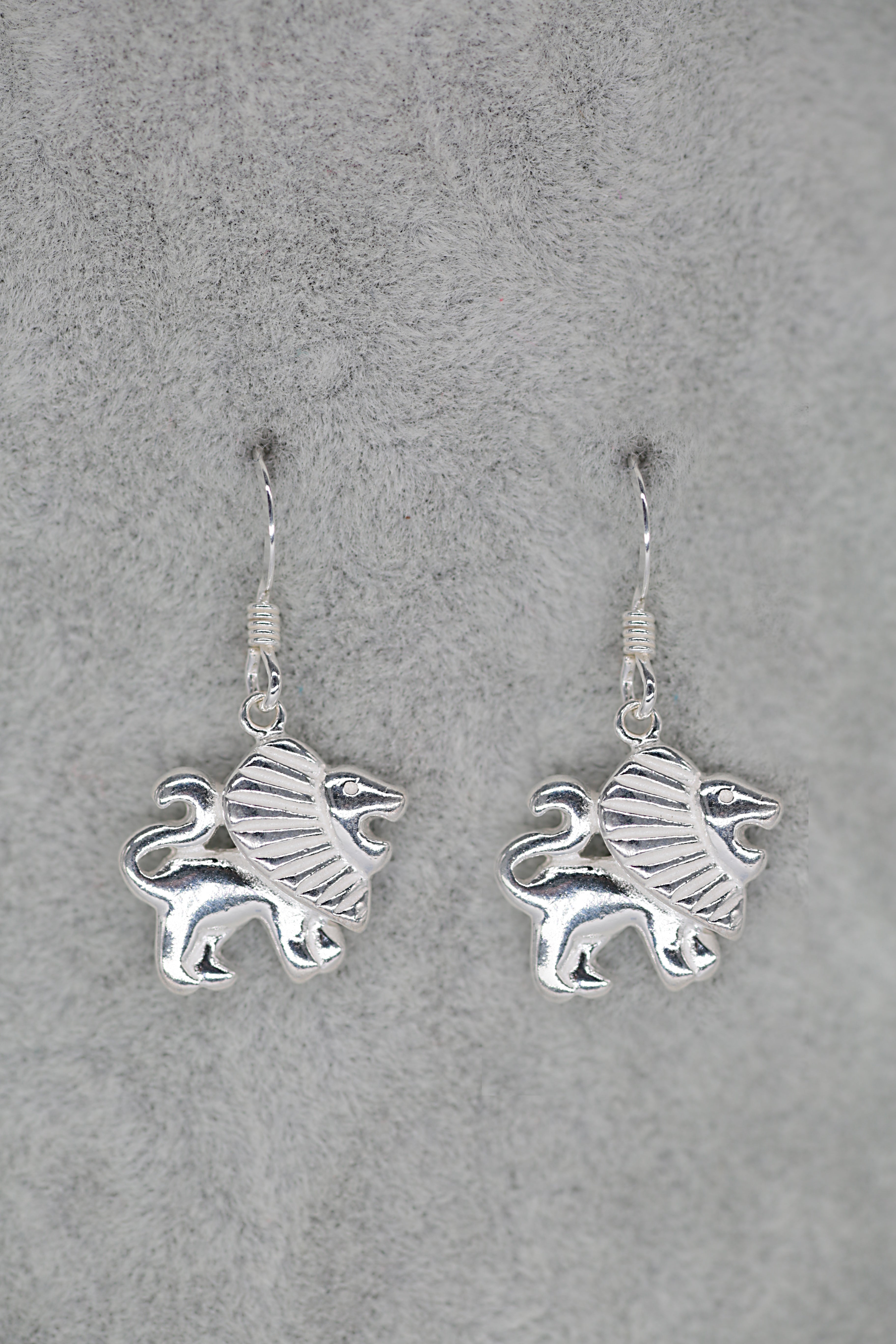 Lion Earrings Sterling Silver