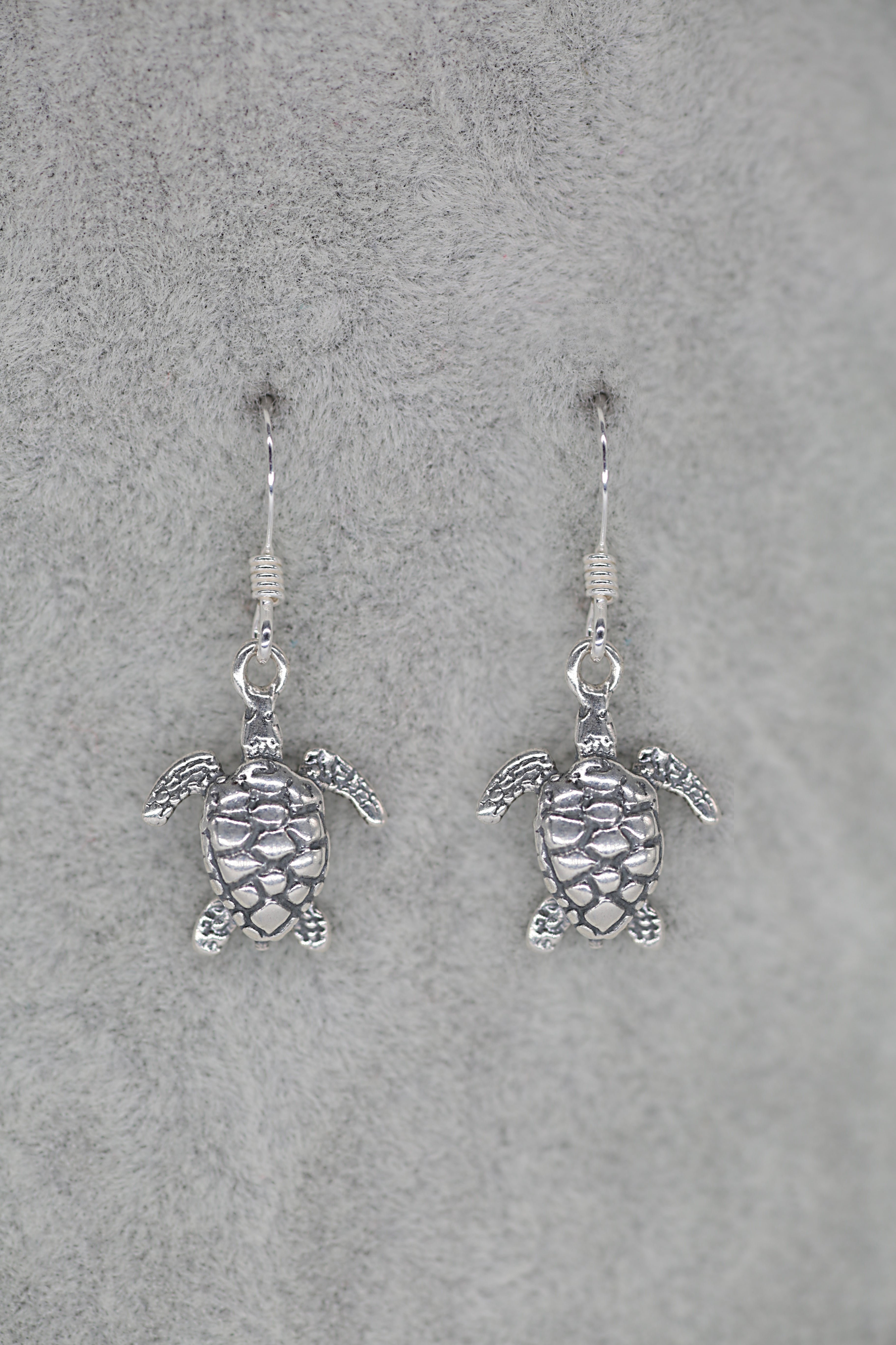 Turtle Earrings Sterling Silver