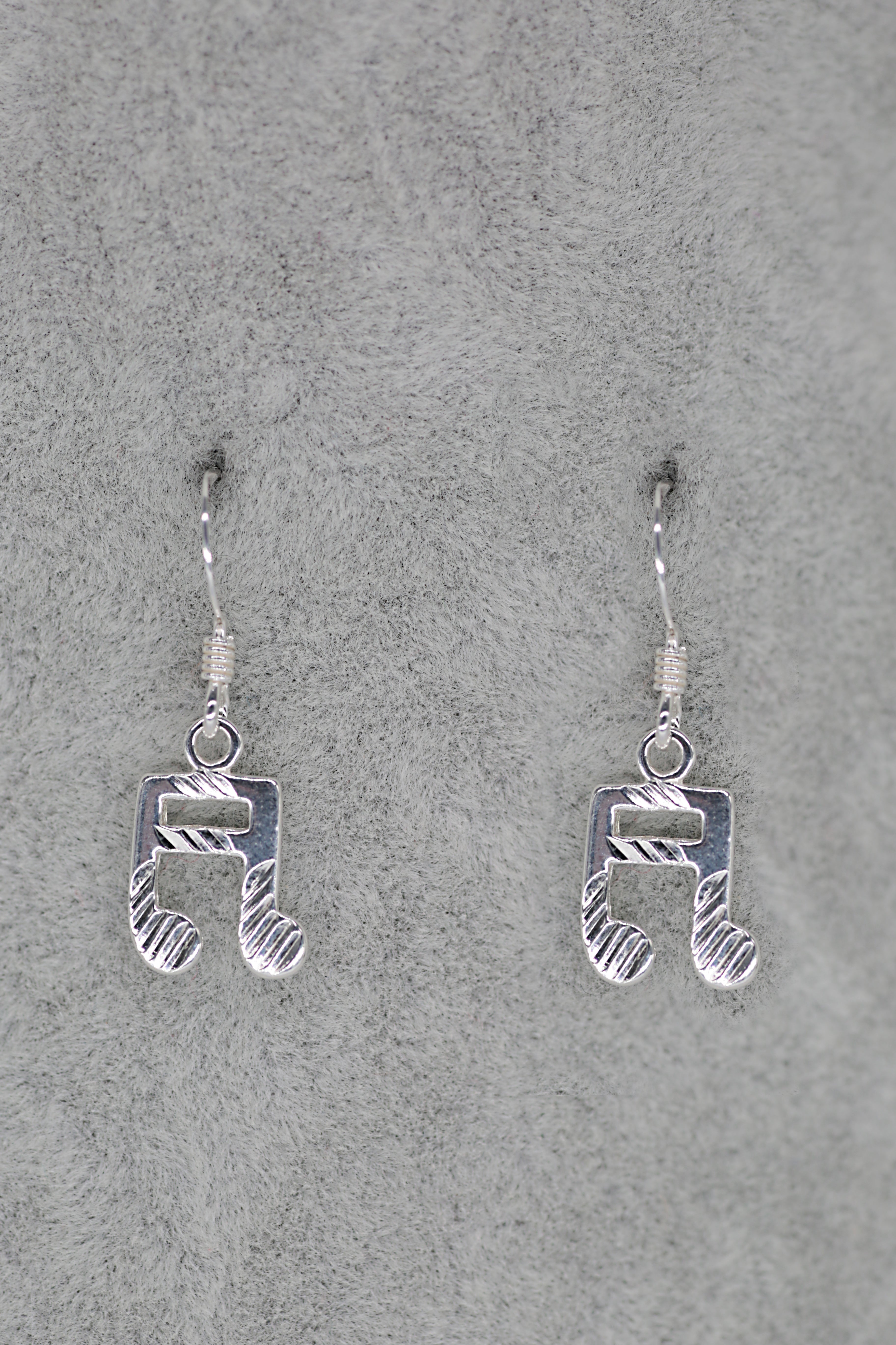 Musical Note Earrings Sterling Silver