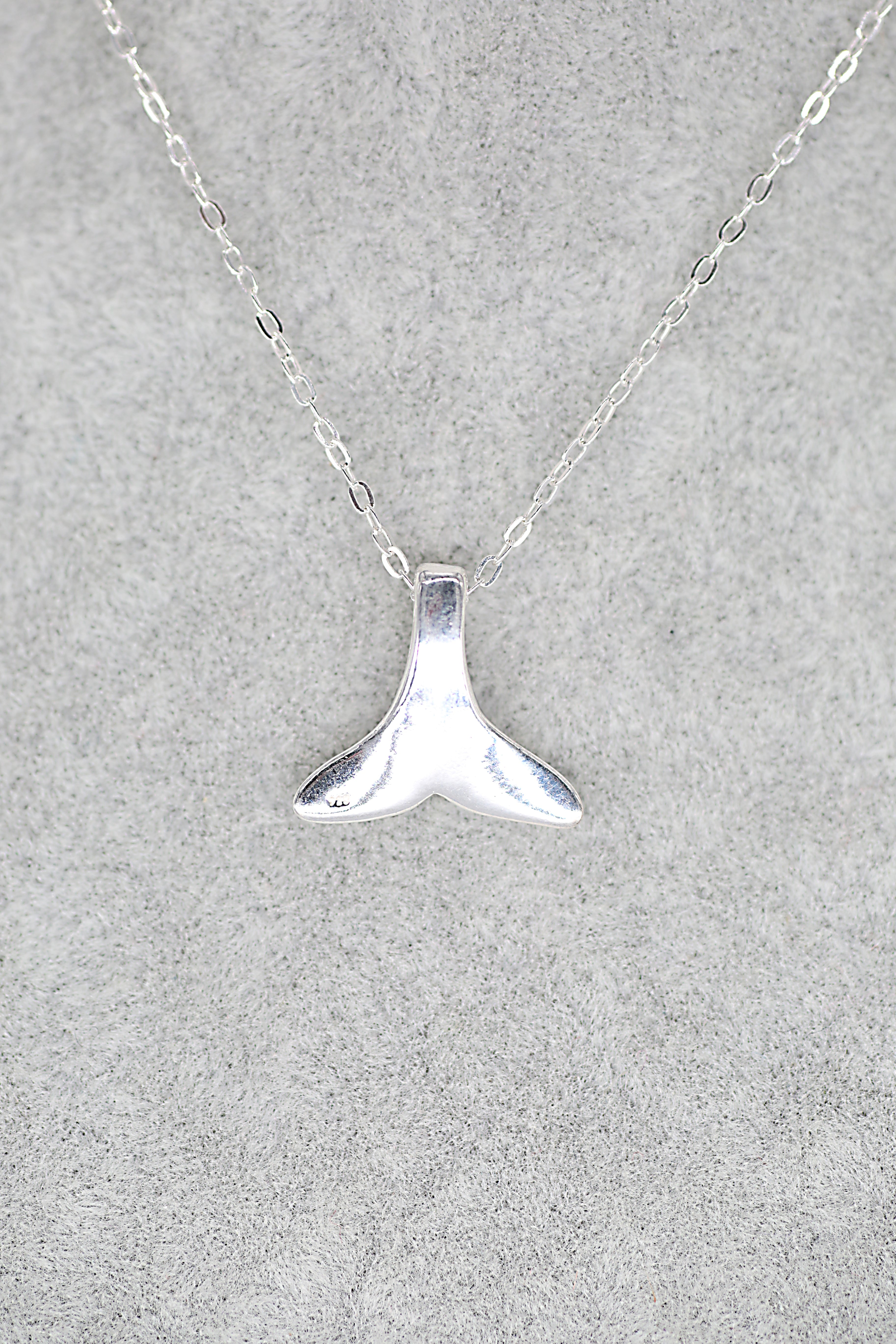 Whale Tail Pendant Sterling Silver