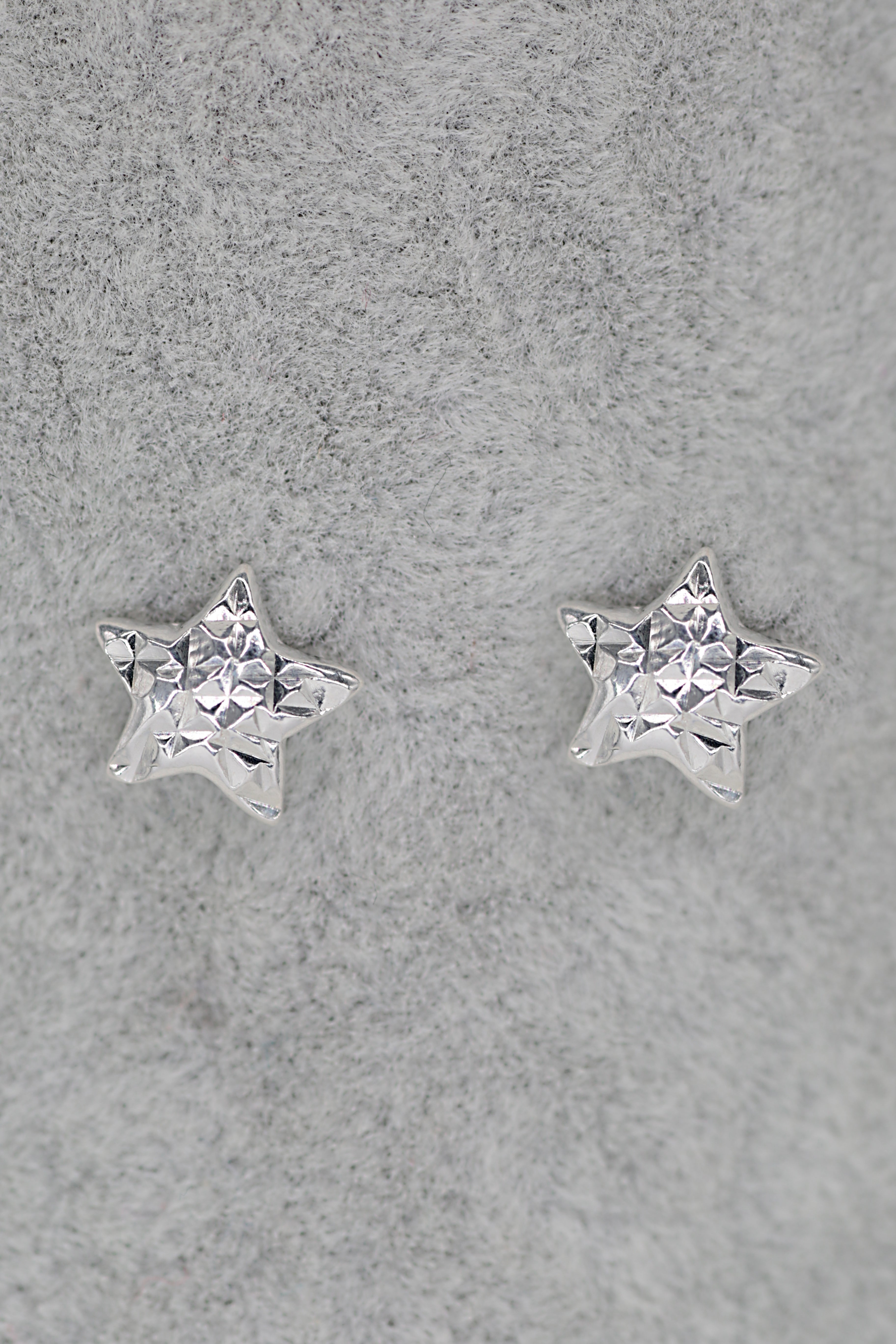 Fancy Cut Star Stud Earrings Sterling Silver
