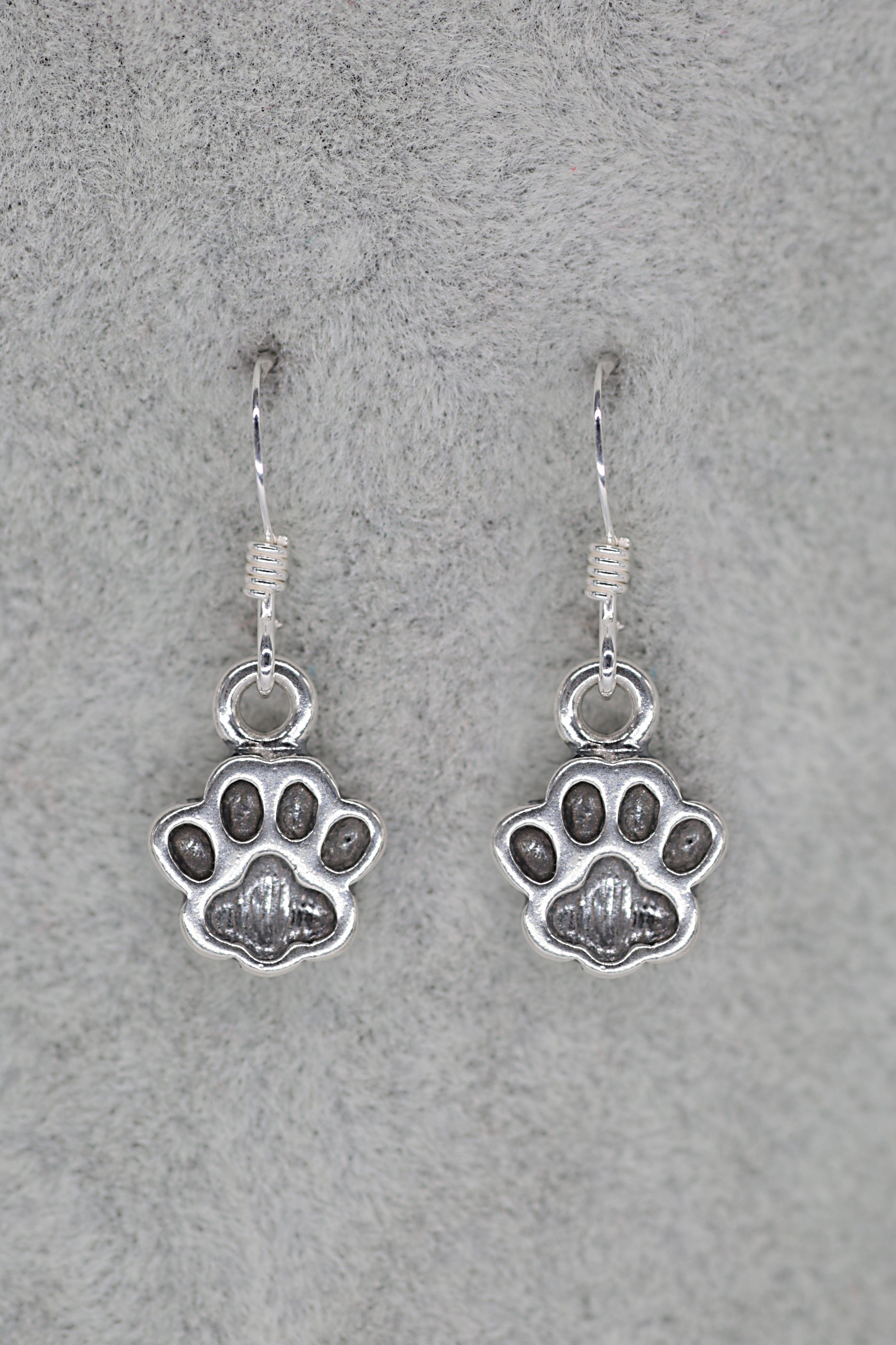 Paw Print Earrings Sterling Silver