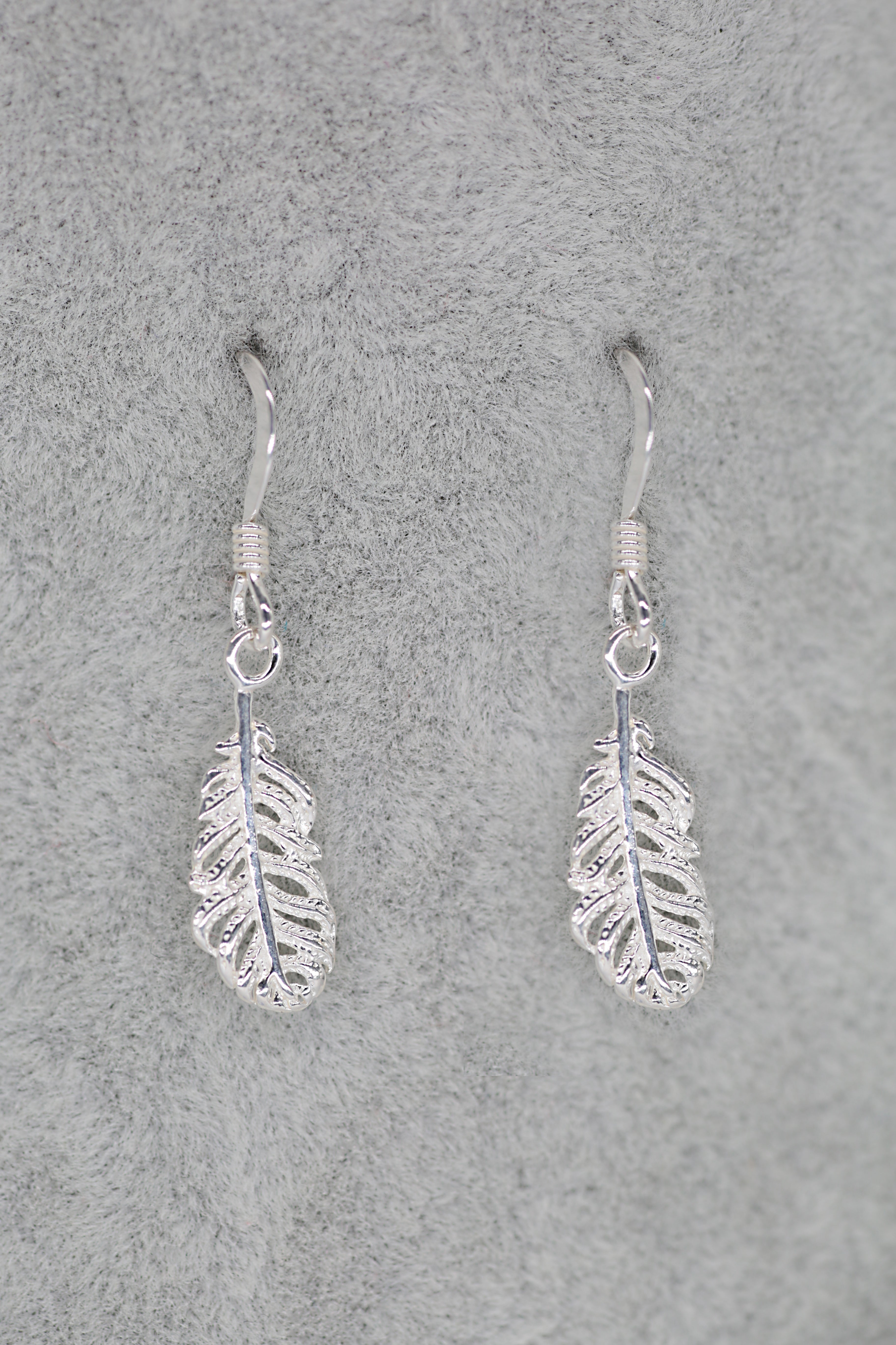 Feather Earrings Sterling Silver