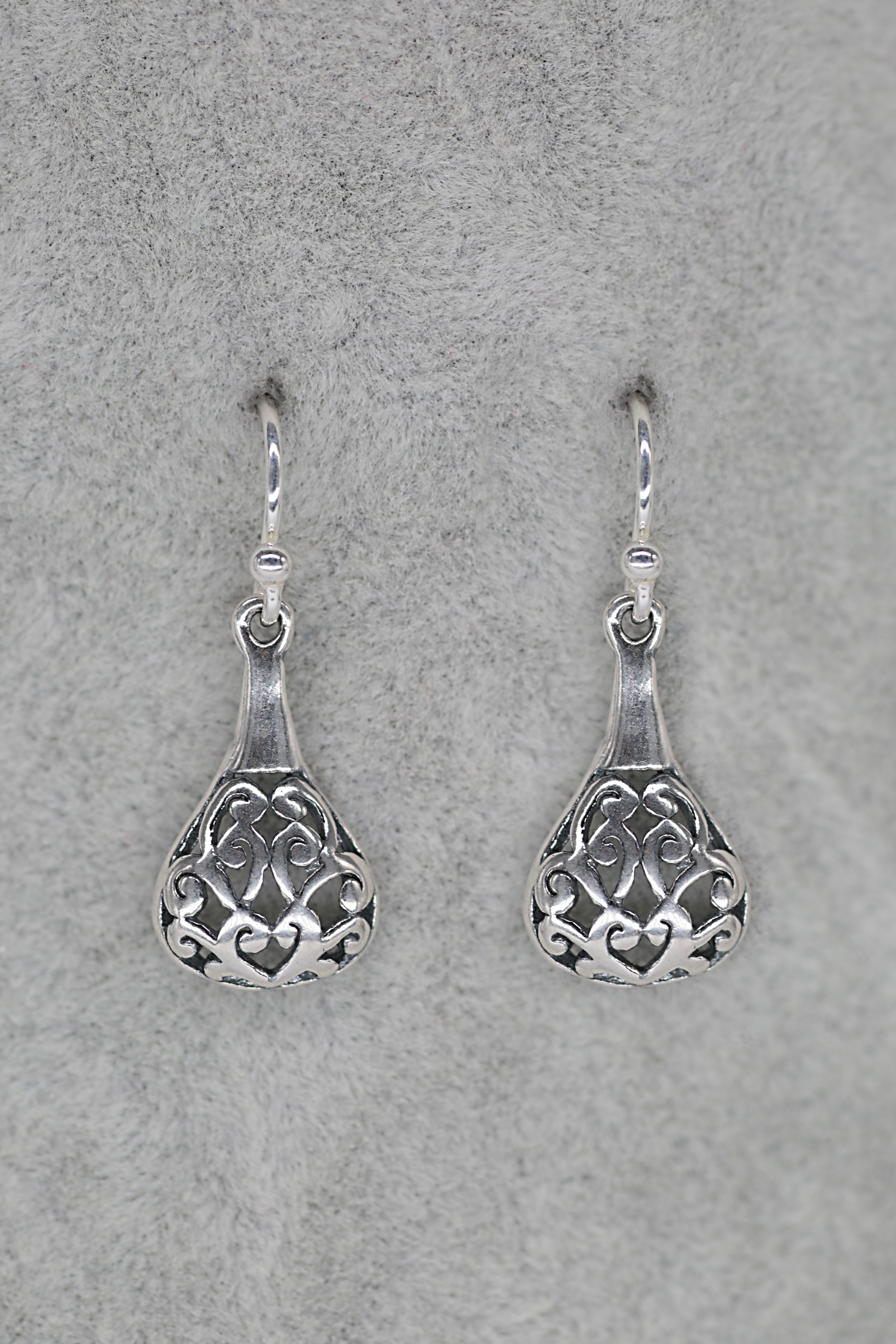 Teardrop Swirl Earrings Sterling Silver