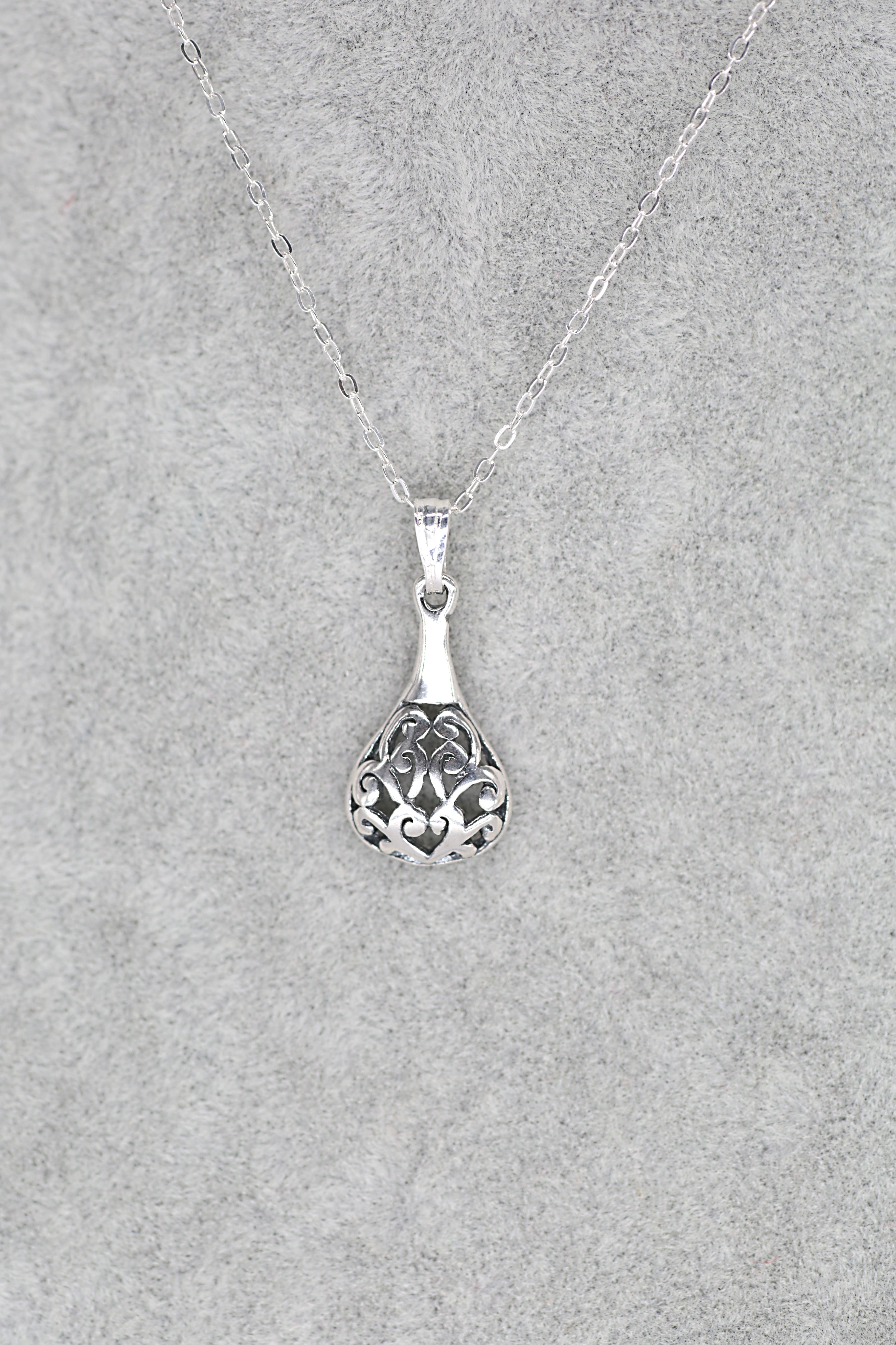 Teardrop Swirl Pendant Sterling Silver