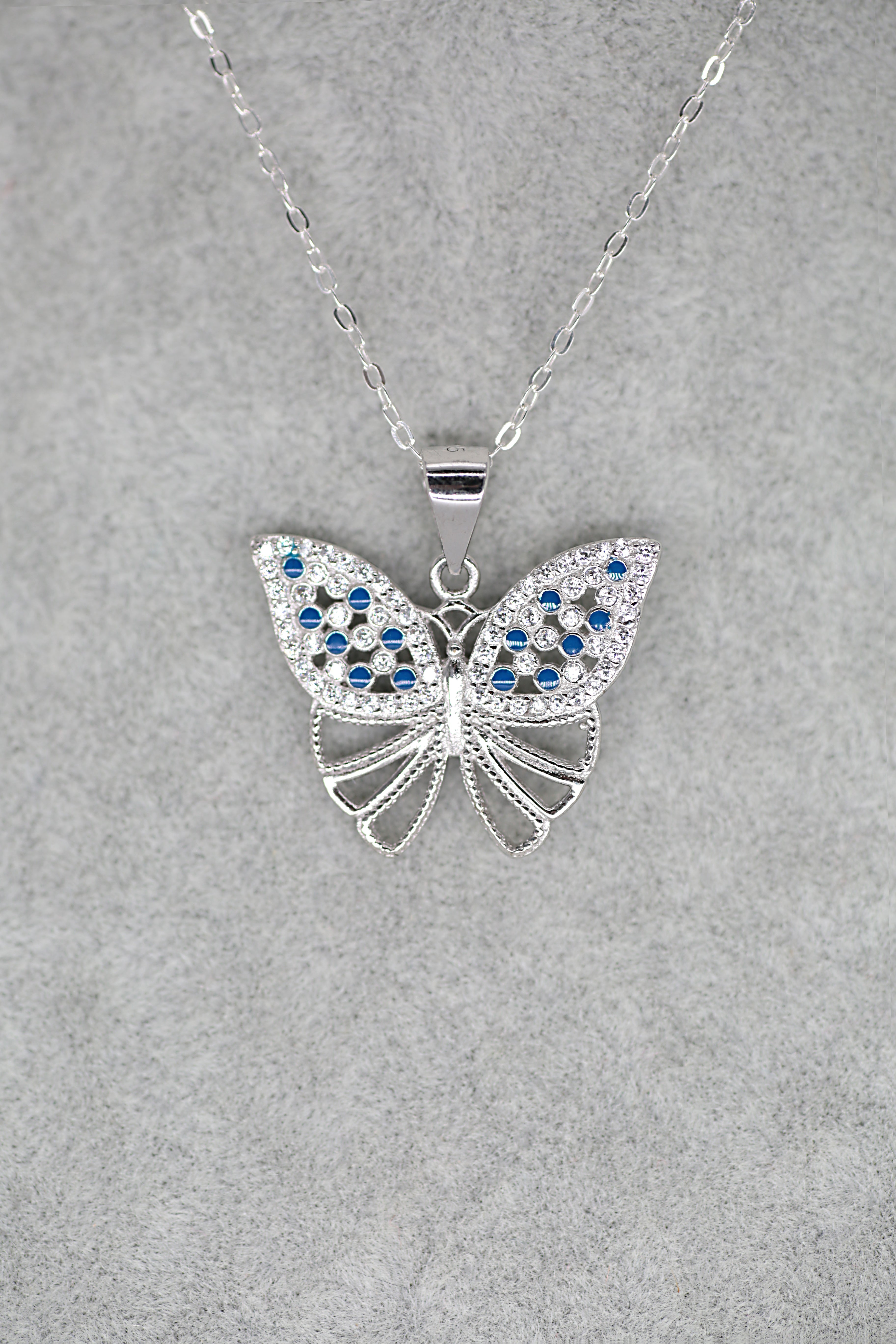 Butterfly Blue Pendant Sterling Silver