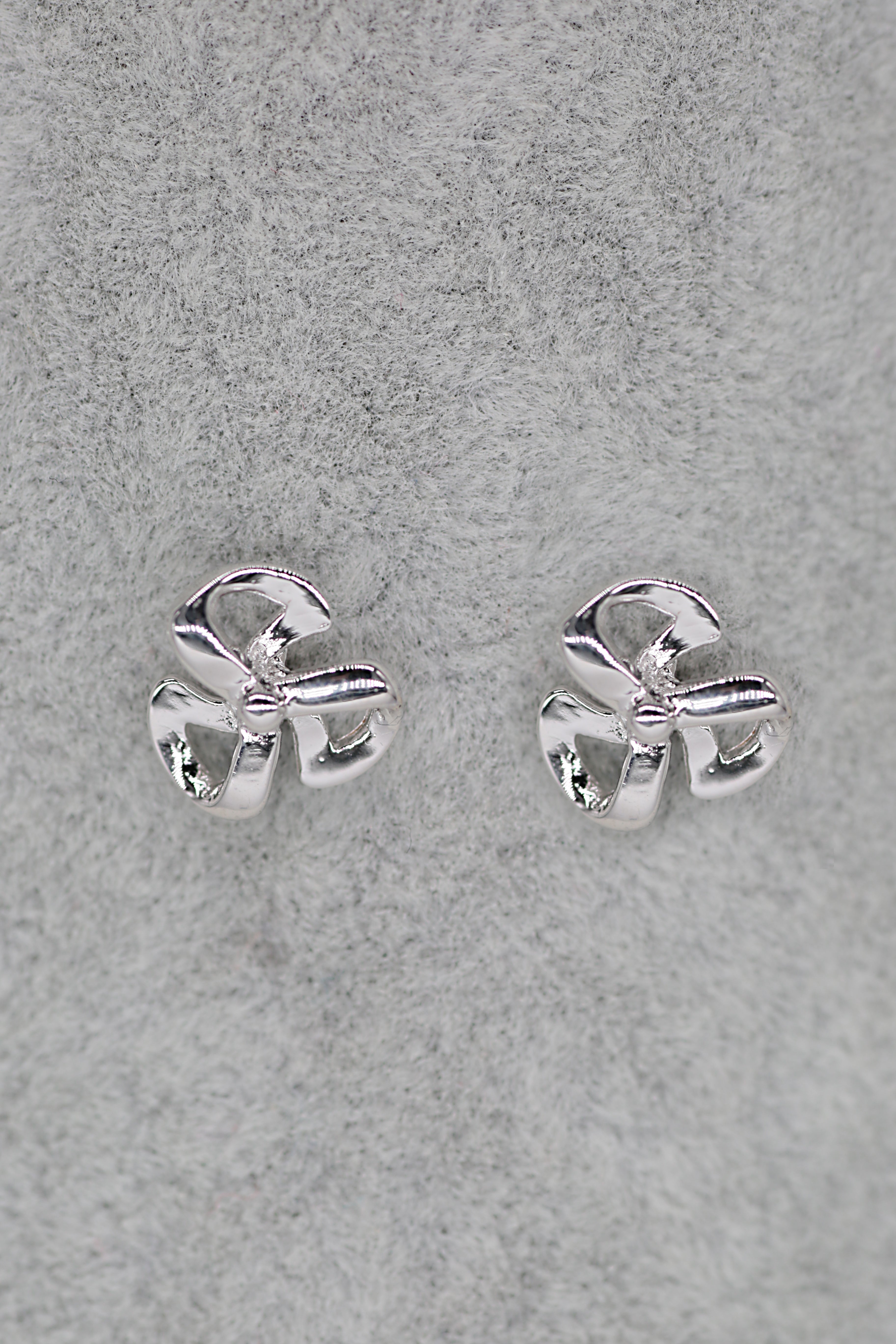 Bow Large Stud Earrings Sterling Silver
