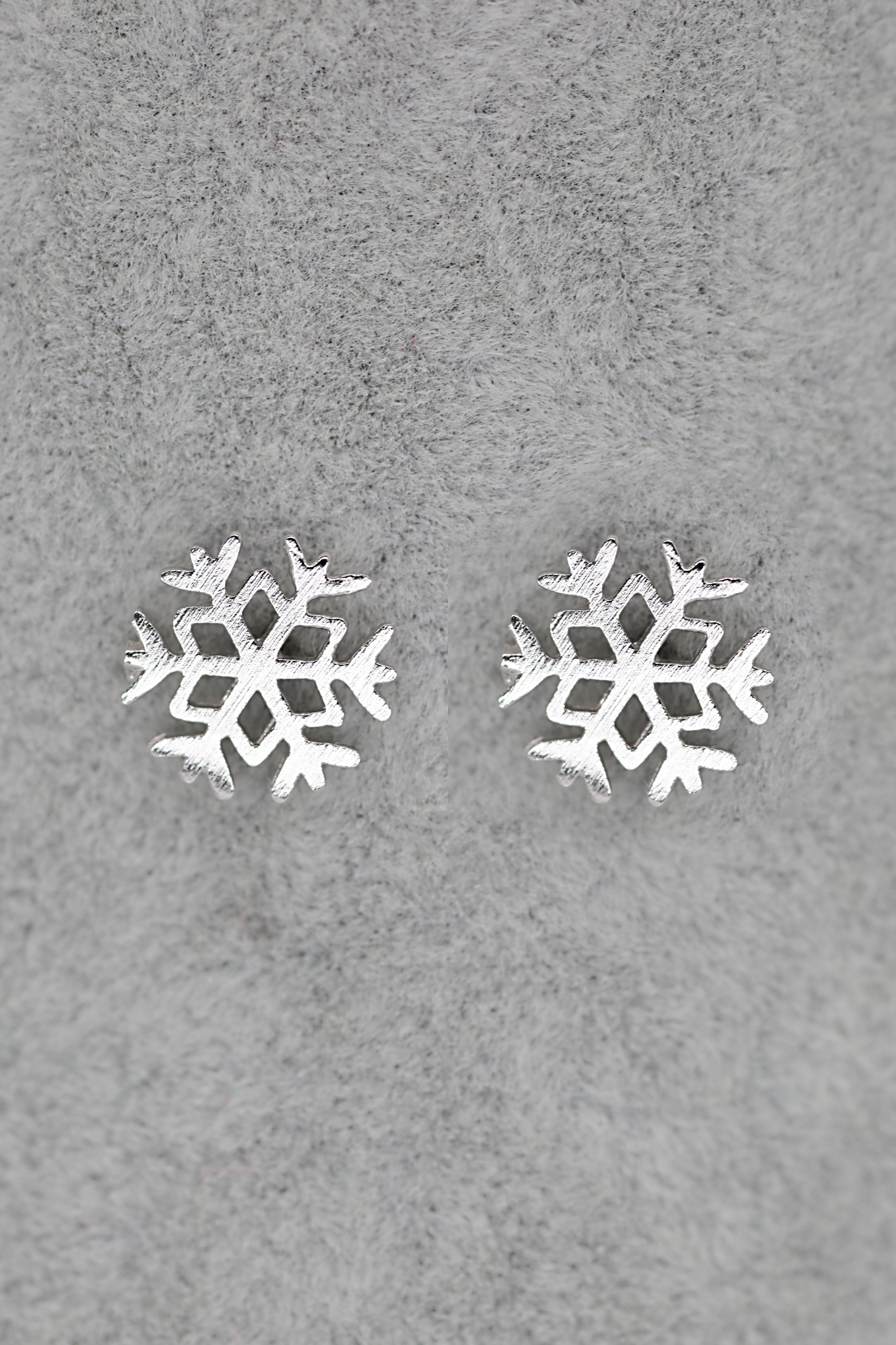 Snowflake Stud Earrings Sterling Silver