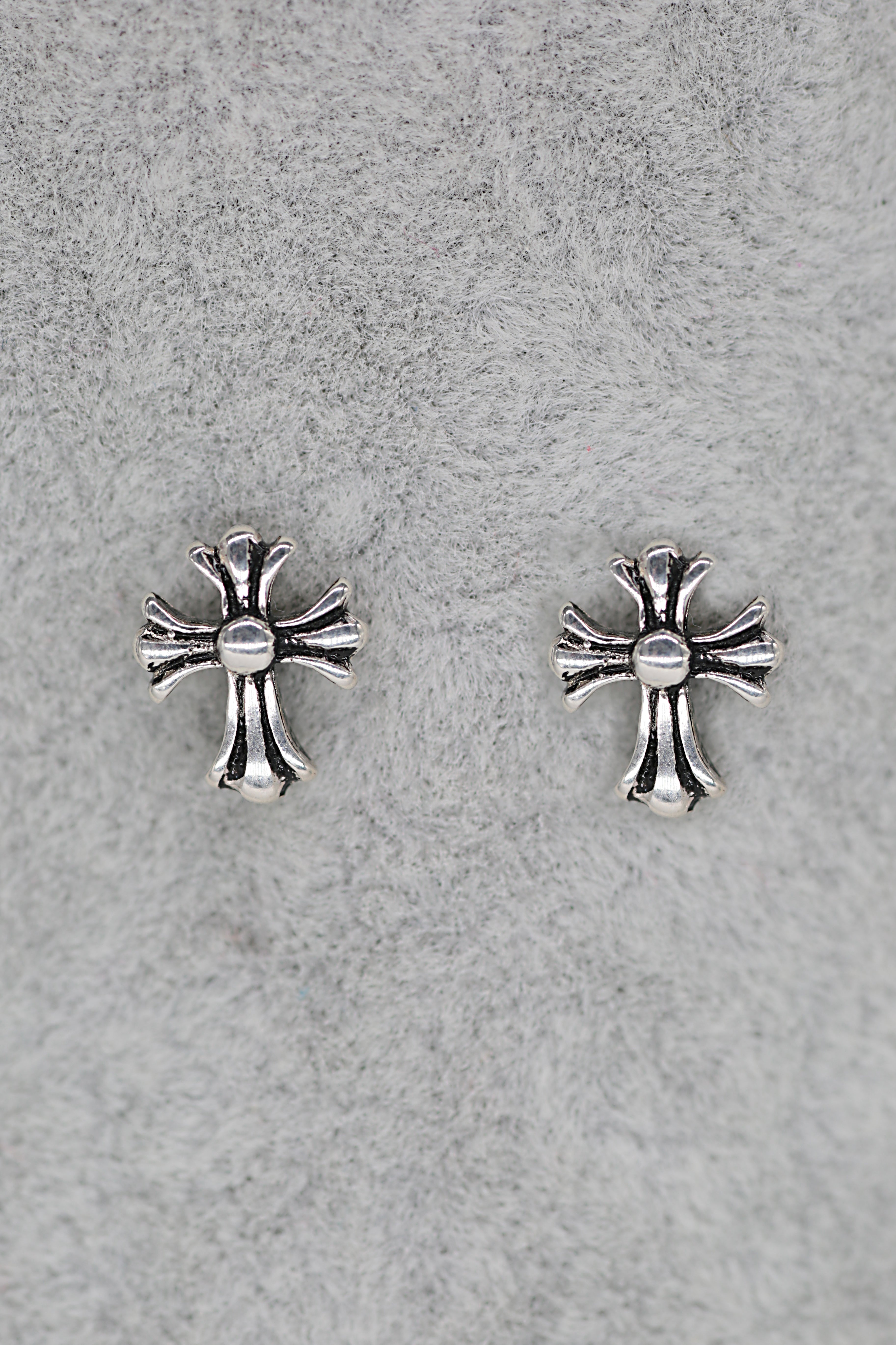 Cross Celtic Stud Earrings Sterling Silver