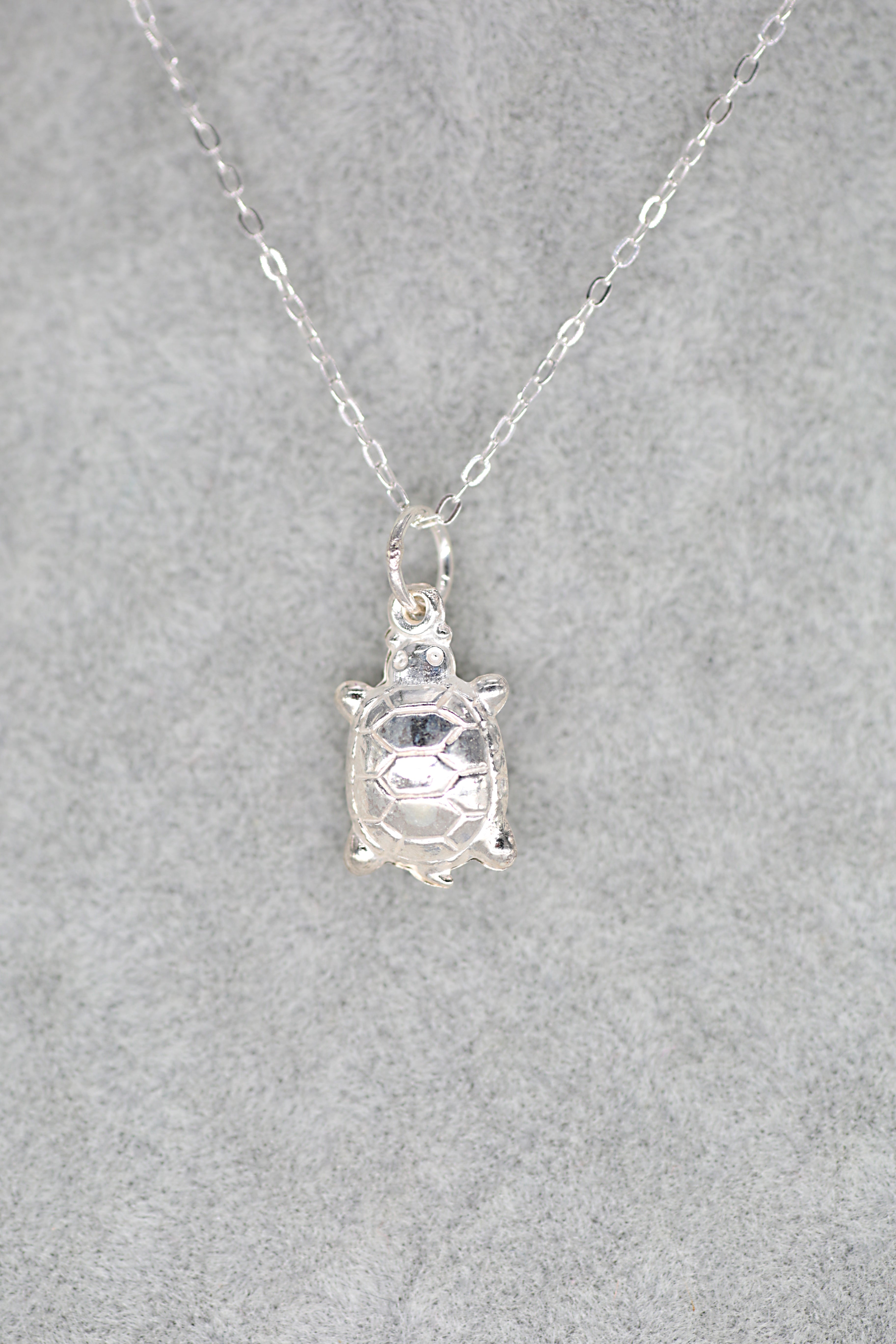 Turtle 3D Pendant Sterling Silver