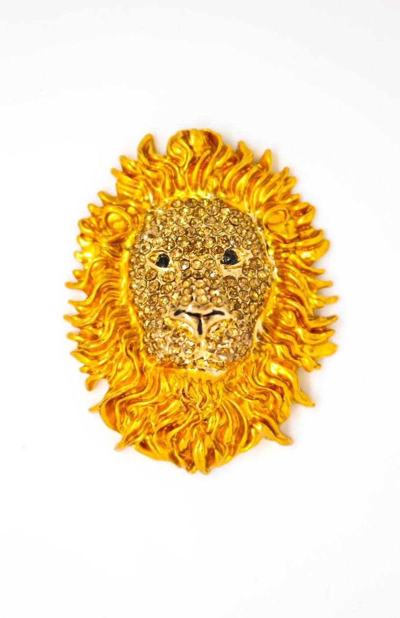 Lion Head Magnet Gold - Jungle Jewels