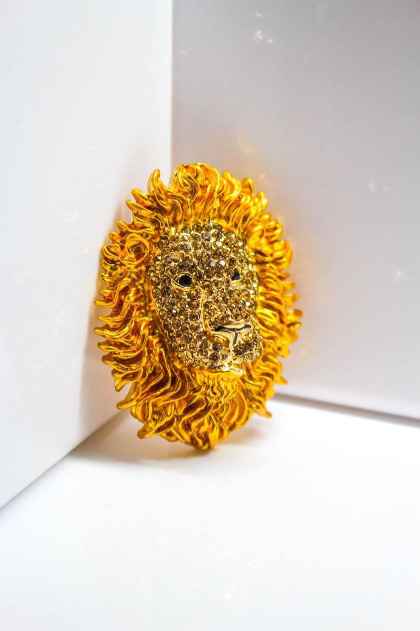 Lion Head Magnet Gold - Jungle Jewels