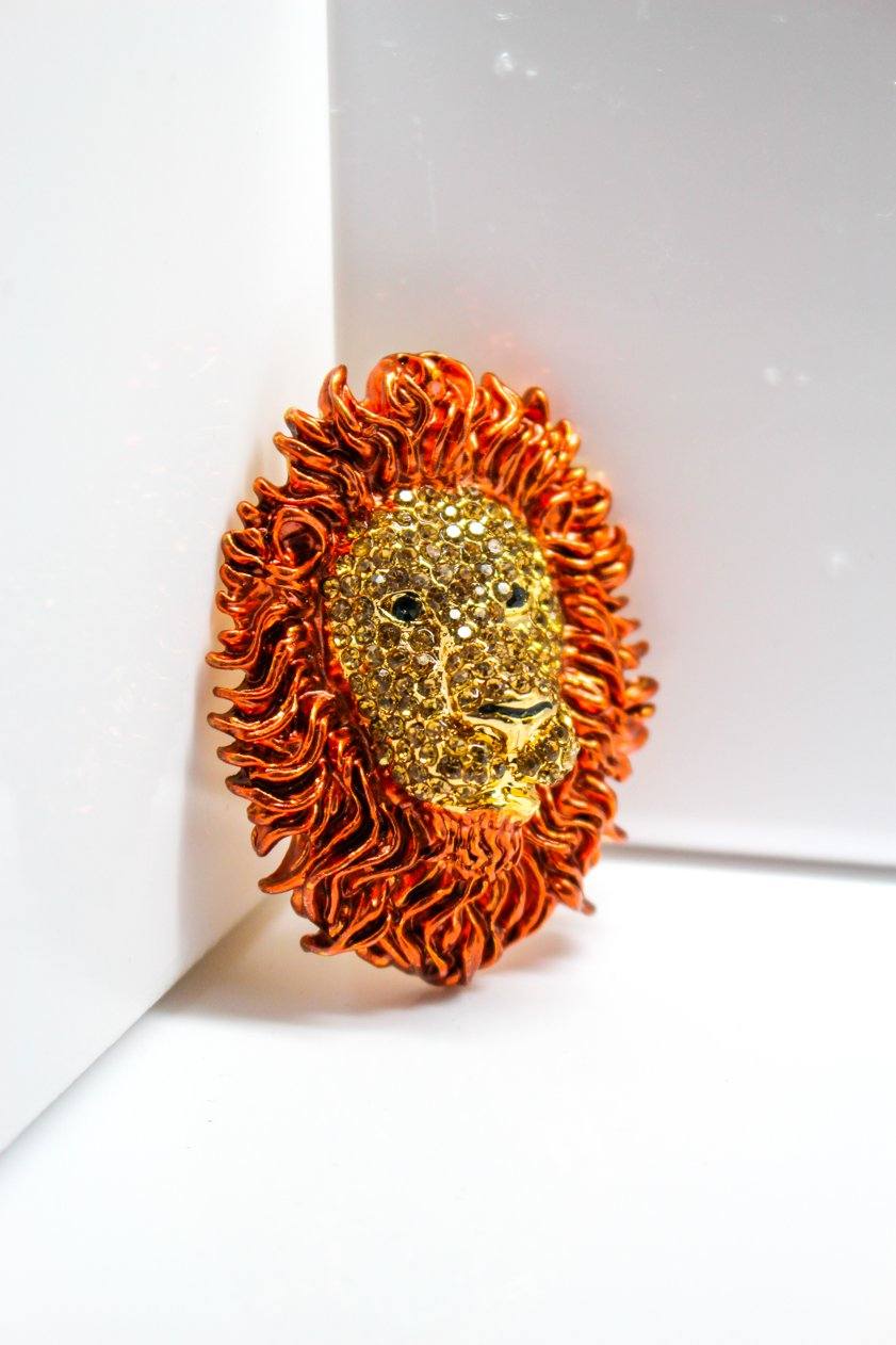 Lion Head Magnet Brown - Jungle Jewels