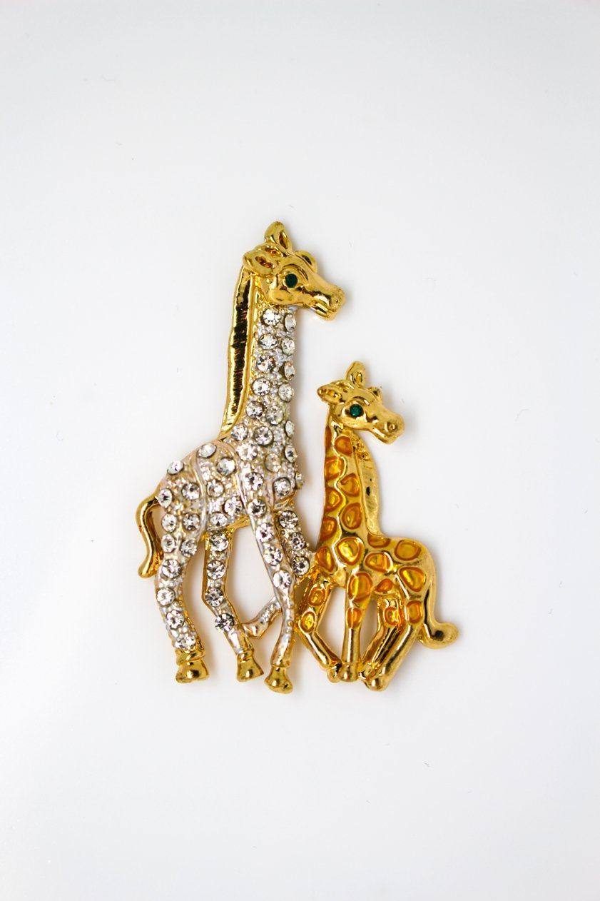 Giraffe Mom & Baby Magnet - Jungle Jewels