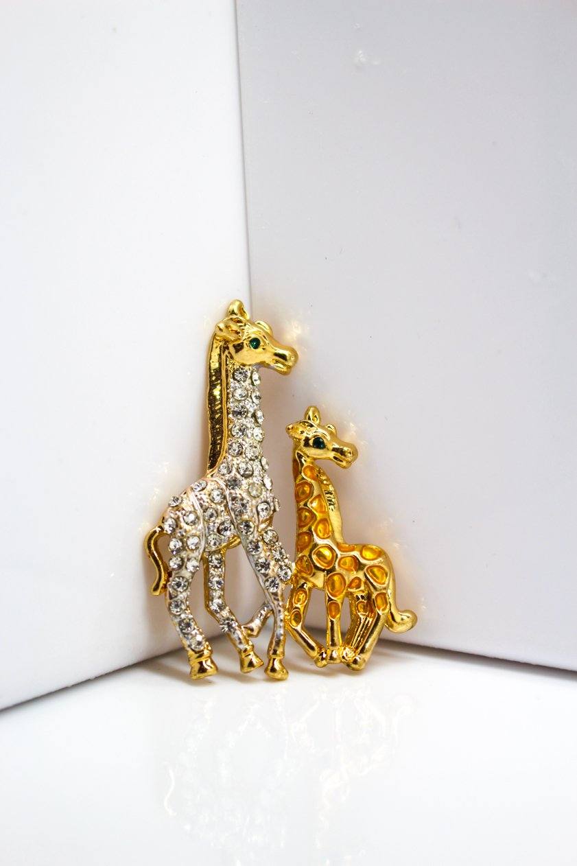 Giraffe Mom & Baby Magnet - Jungle Jewels